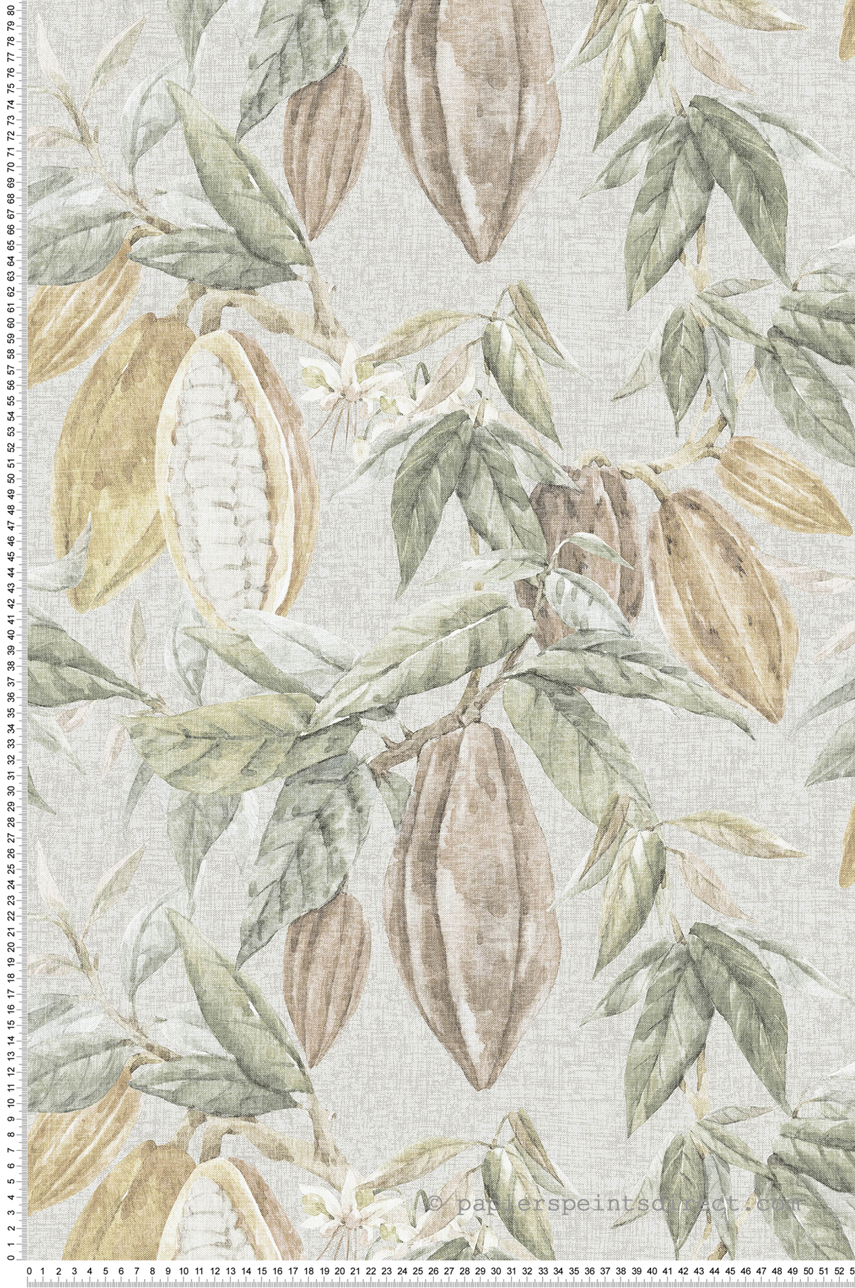 Papier peint Cacao Fève vert beige - Fidji de Lutèce | Réf. LTC-8500-2