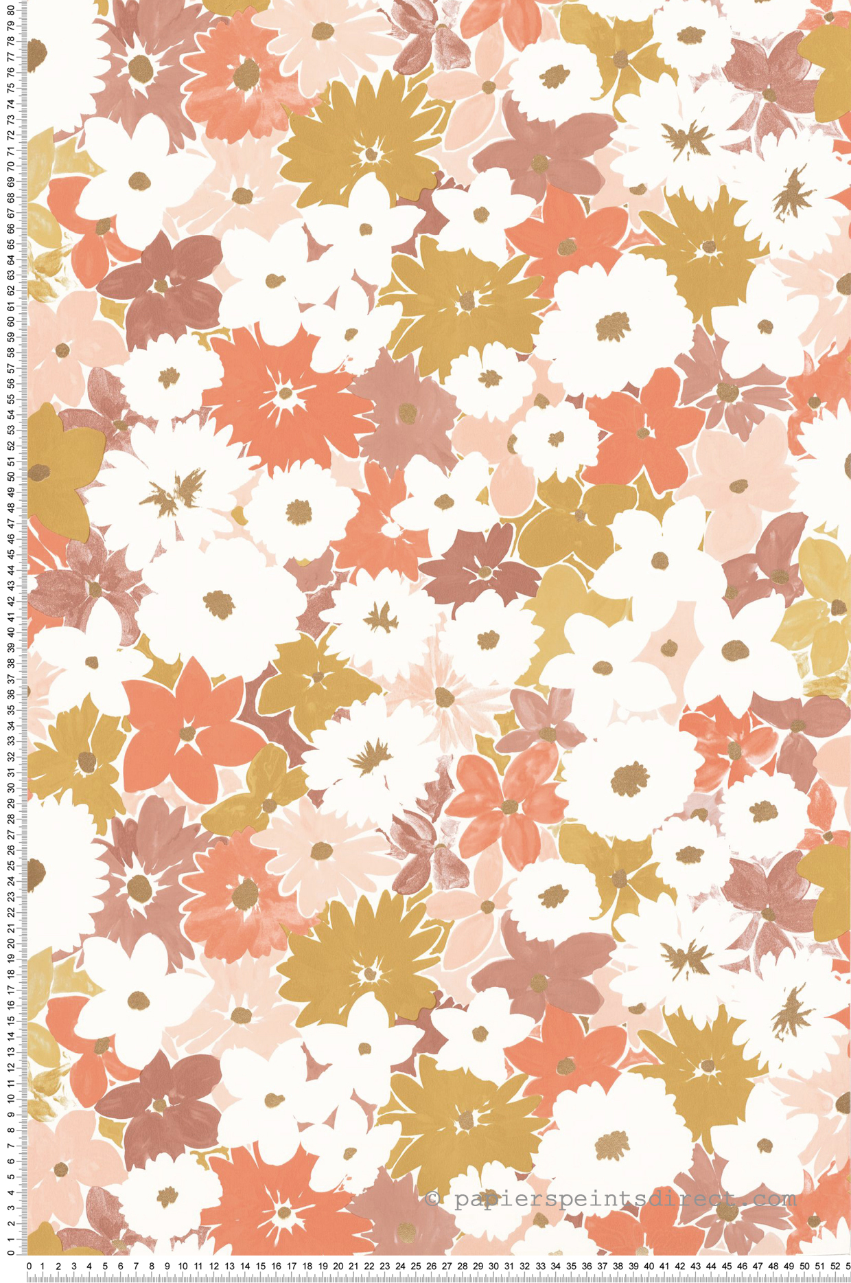 Papier peint Fleur Enfant Flora moutarde doré - Let's Go Girls! de Casélio | Réf. LGG104414418