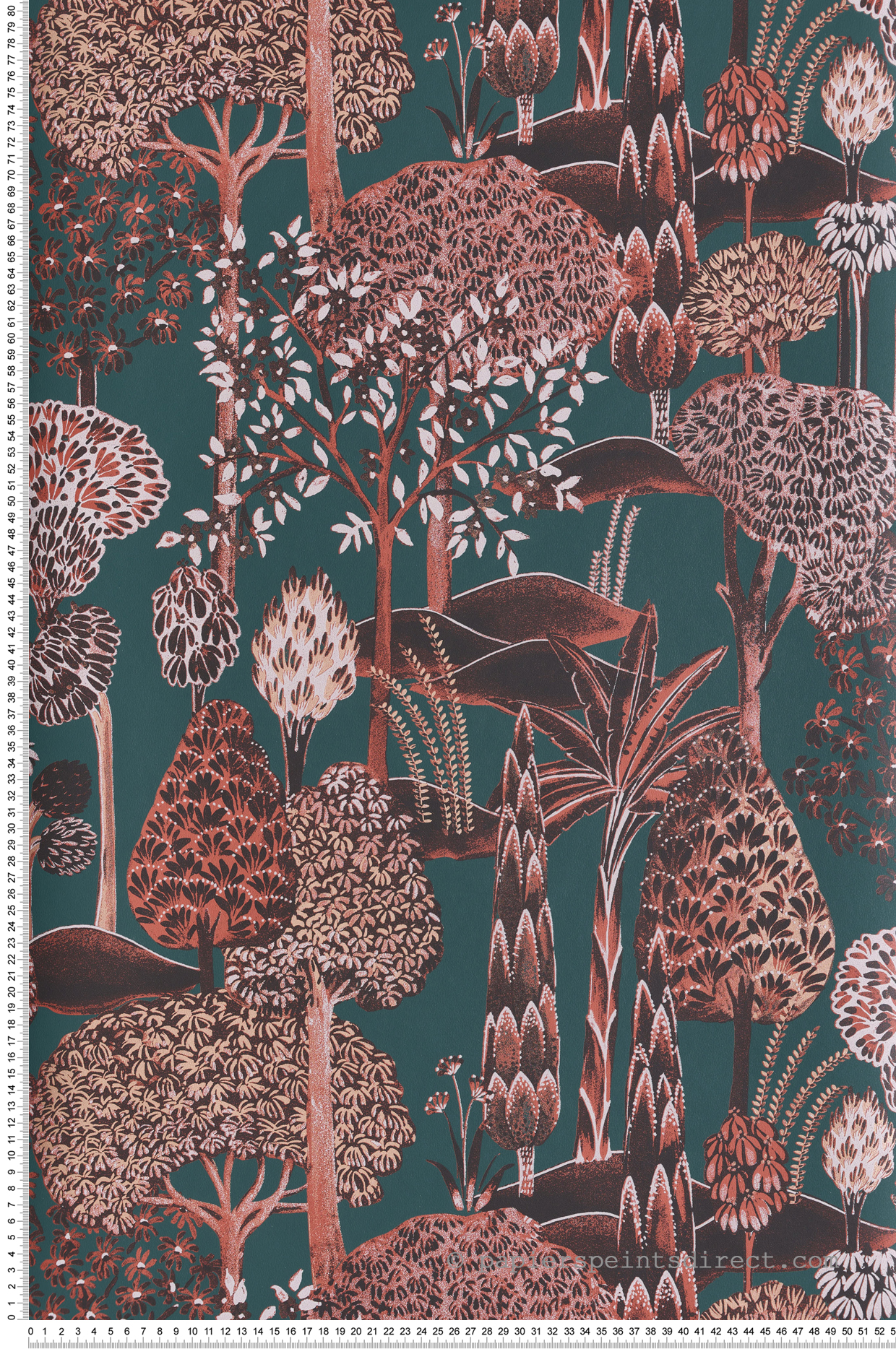 Papier peint Forêt Exotique Viray terre de sienne métallisé - Summer de Masureel | Réf. MAS-SUM002