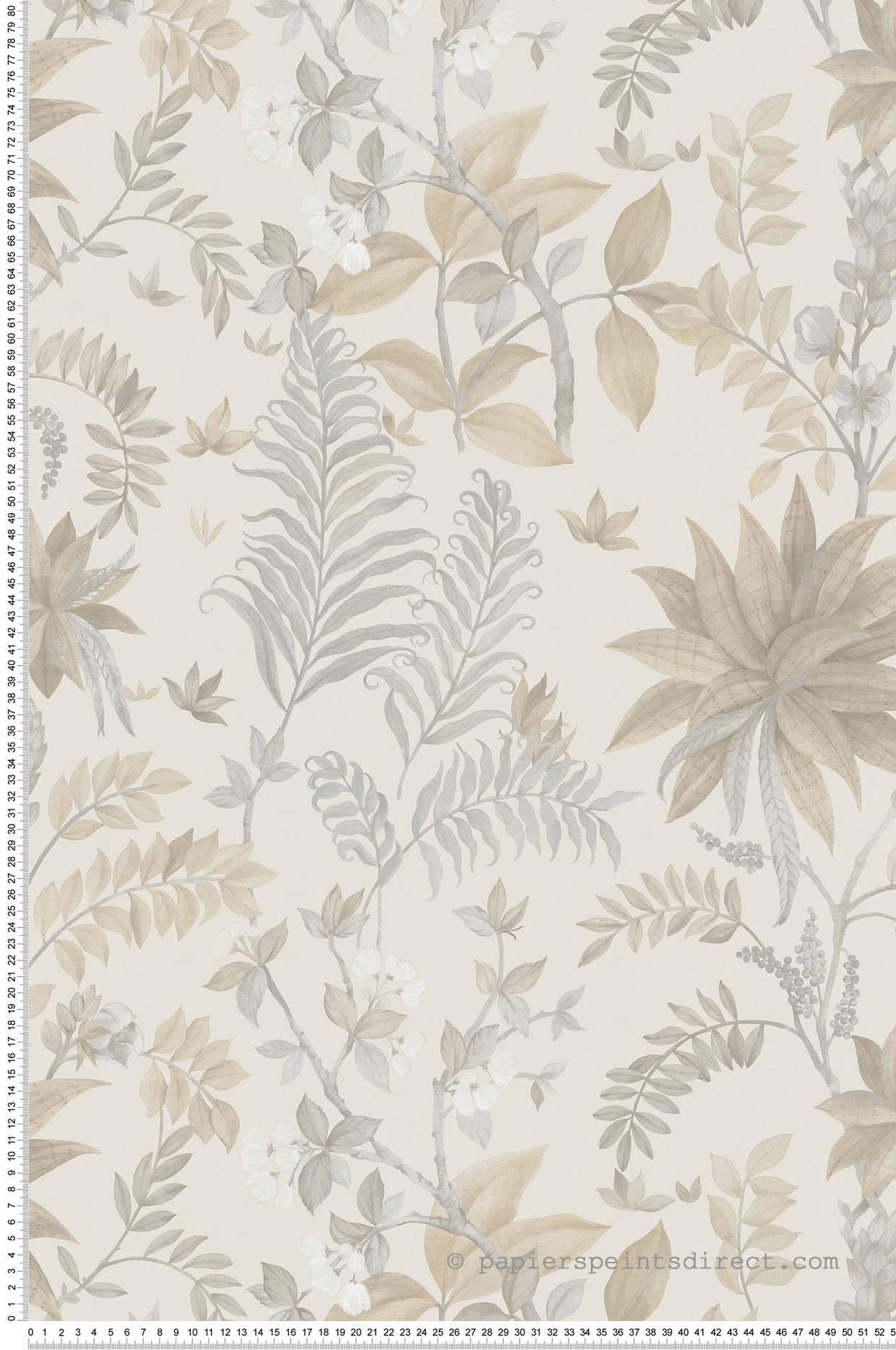 Papier peint Feuillage Exotique Aquarelle beige - Aristide de Lutèce | Réf. LTC-480-1