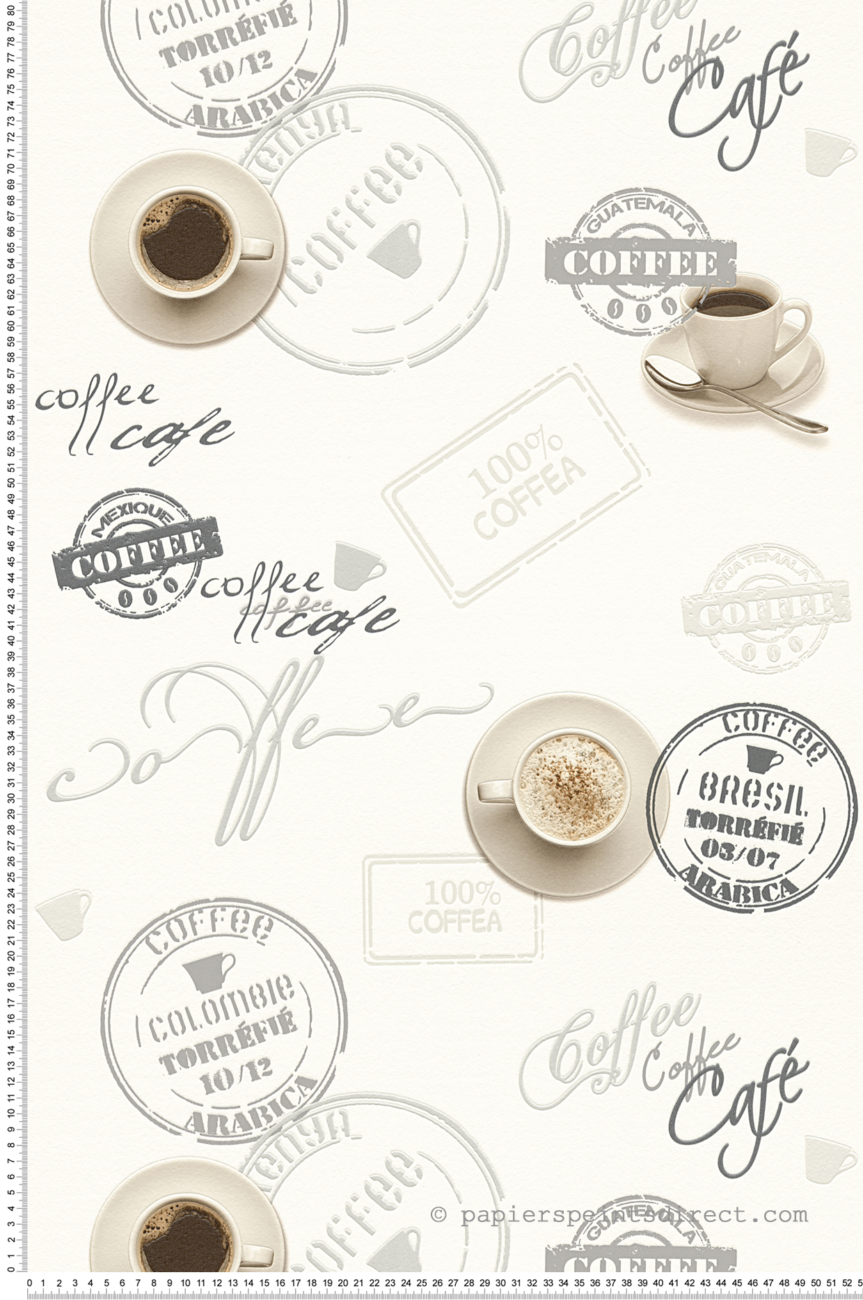 Papier peint Coffee blanc - Simply Decor AS Creation | Réf. SP03957