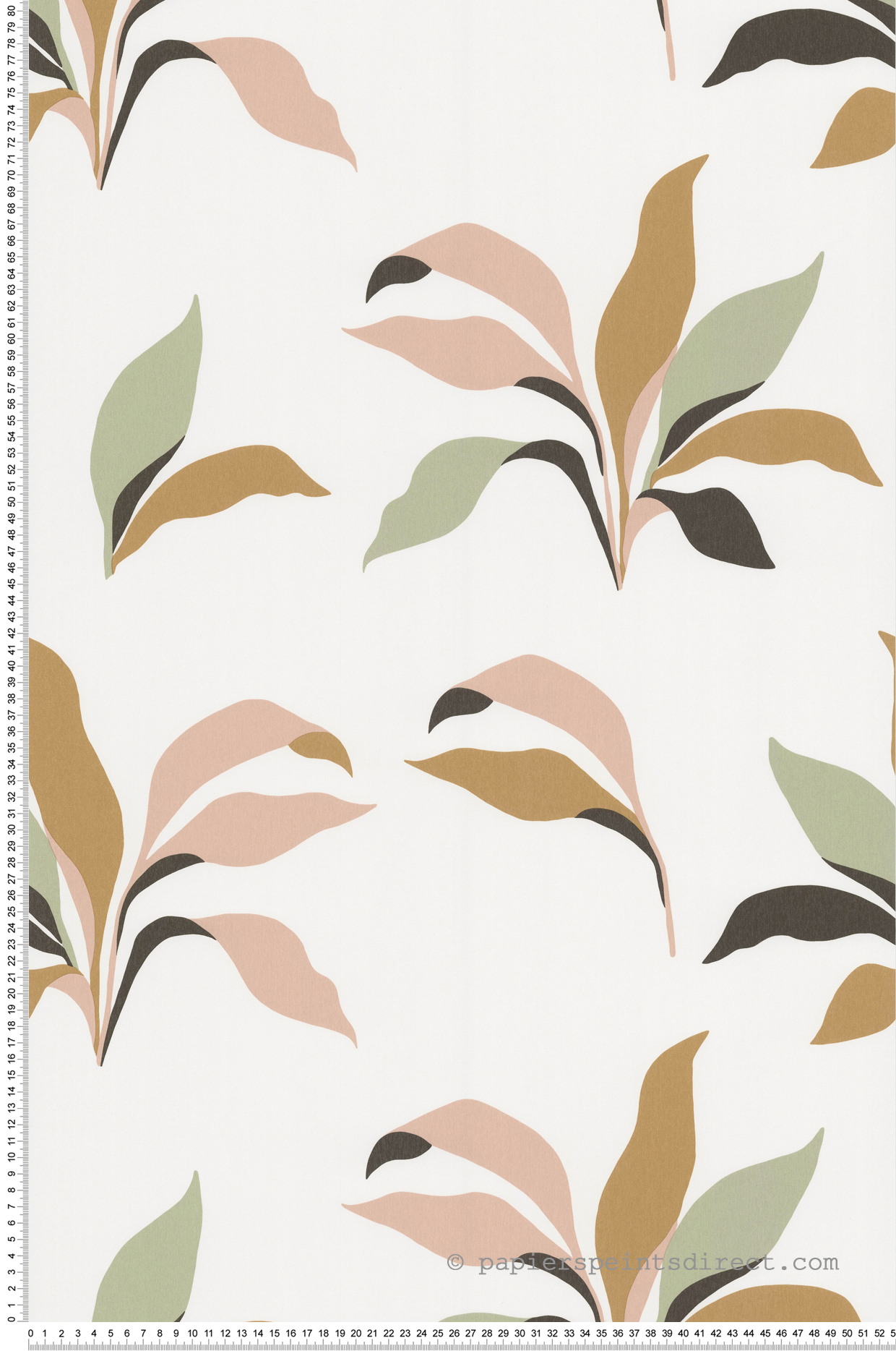 Papier peint Feuillage Palmette rose et bleu ciel - Arty de Lutèce | Réf. LTC-51210603