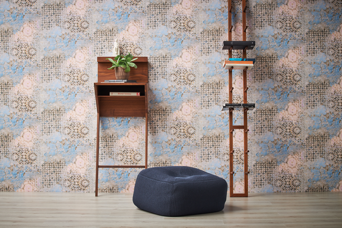 Papier peint Carreaux de Ciment Gaudi bleu - Metropolitan Stories 2 d'AS Création | Réf. SP15480