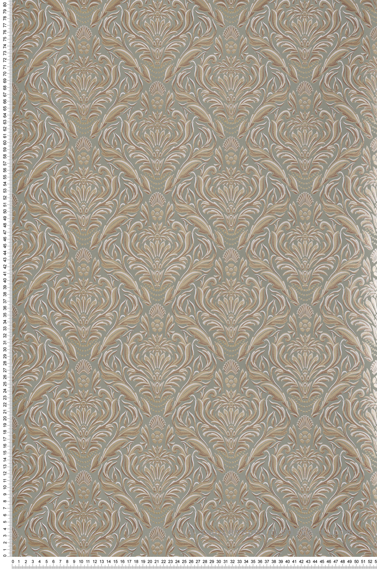 Papier peint Baroque Royal Médaillon mordoré vert - Demeures de Montecolino | Réf. MC-650103