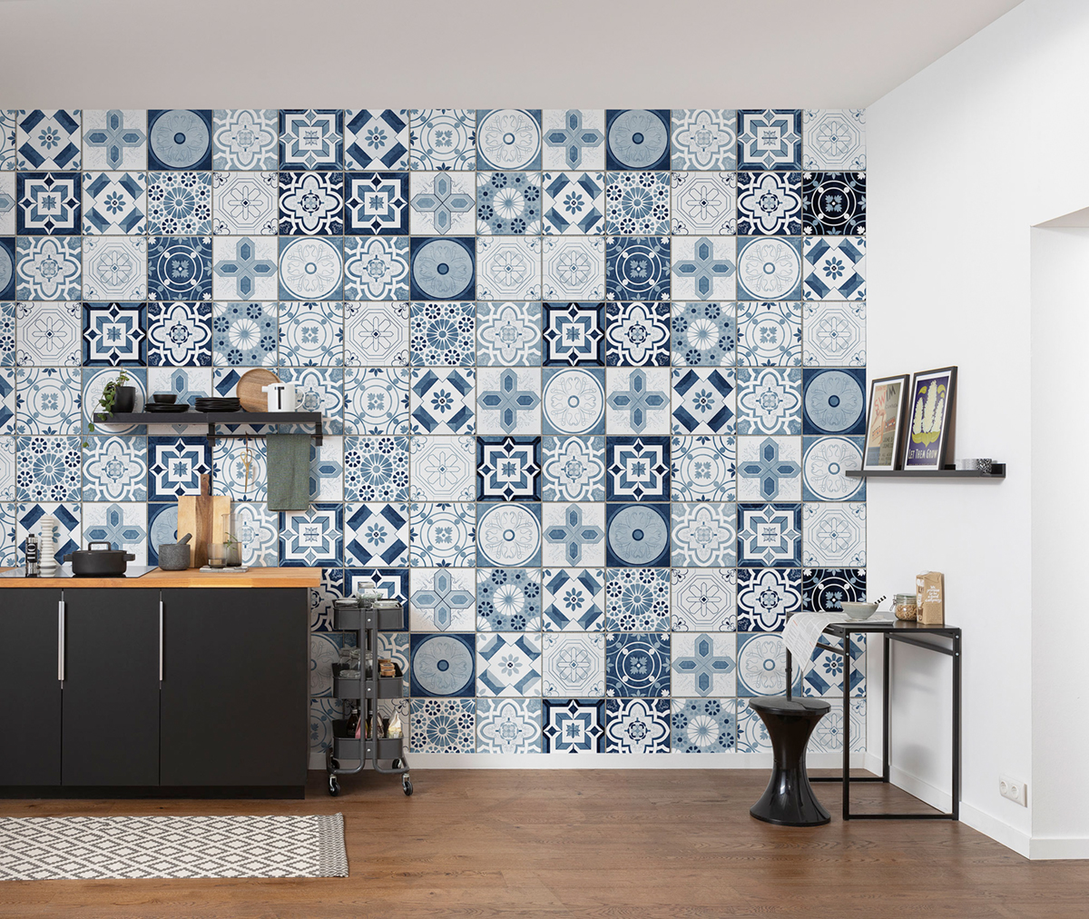 Papier peint panoramique Carreaux de Ciment Palazzo Preferito bleu - Papier Peint Komar Infinity 2