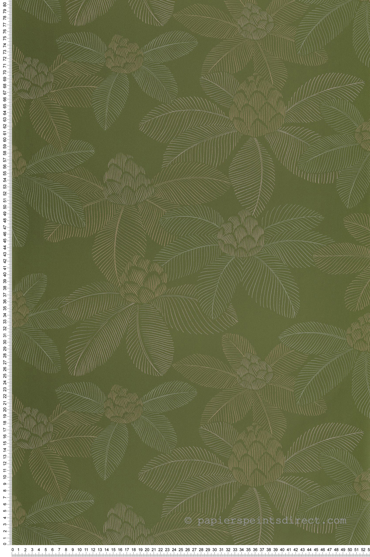 Papier peint Palmier Tropical Lotus vert mousse - Art of Botany de Casélio | Réf. AOB106657172