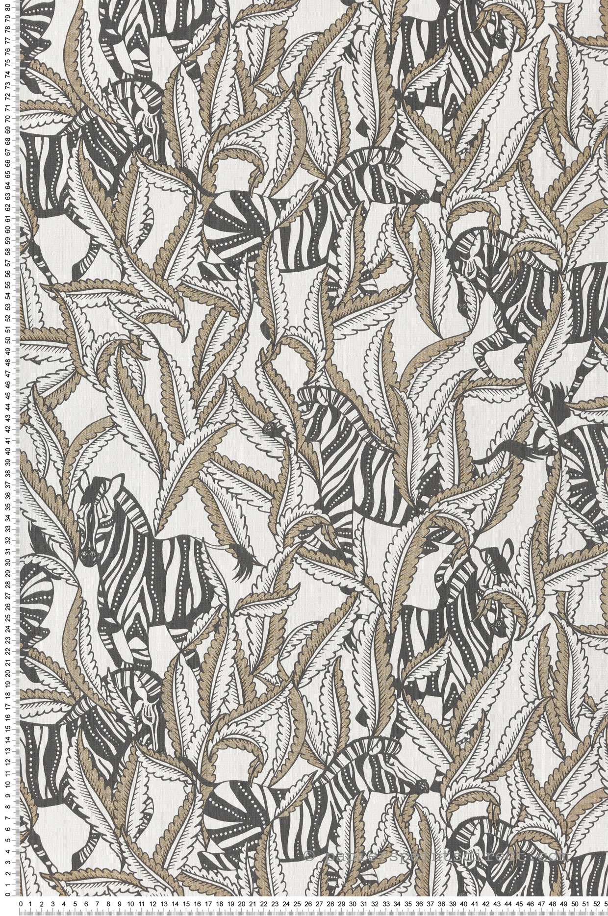 Papier peint Zèbre Hiding blanc noir doré - Moonlight 2 de Casélio AMB | Réf. MLGT104299988