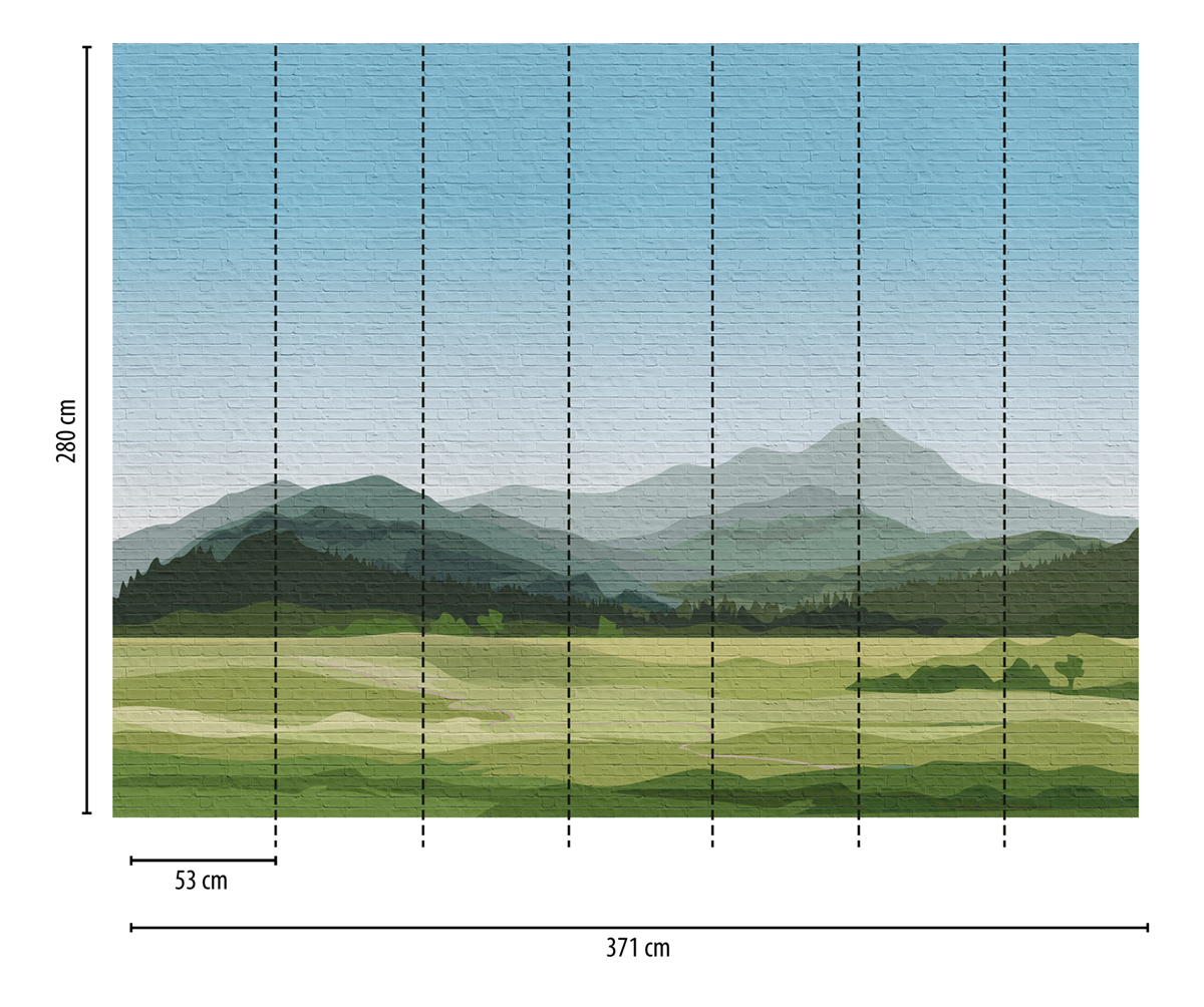 Papier peint panoramique Briques & Montagnes - The Wall d'A.S. Création | Réf. AS-382981