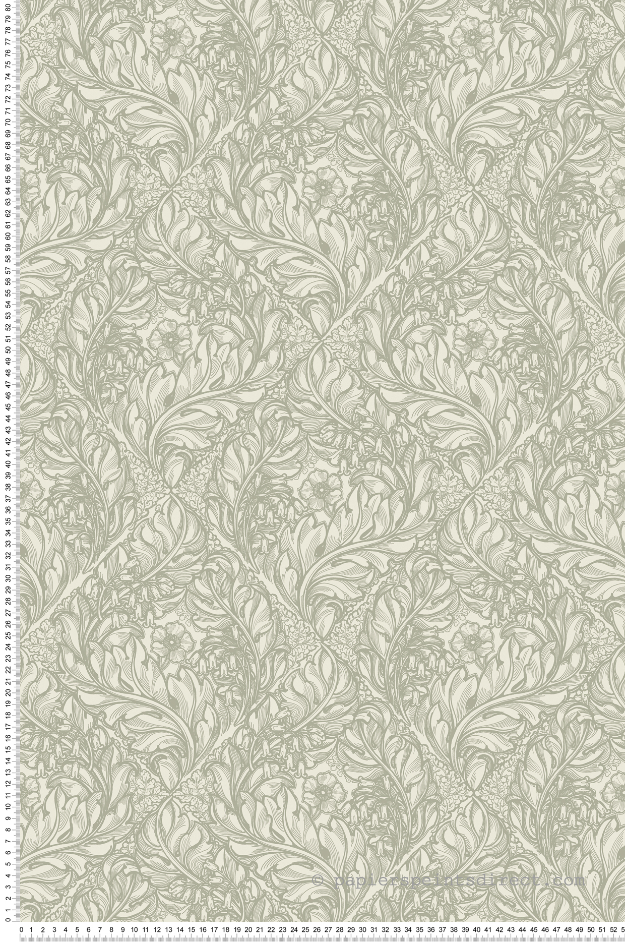 Papier peint Losange Fleuri vert pâle - The Wall Llewelyn-Bowen de Lutèce | Réf. LTC-LB25102