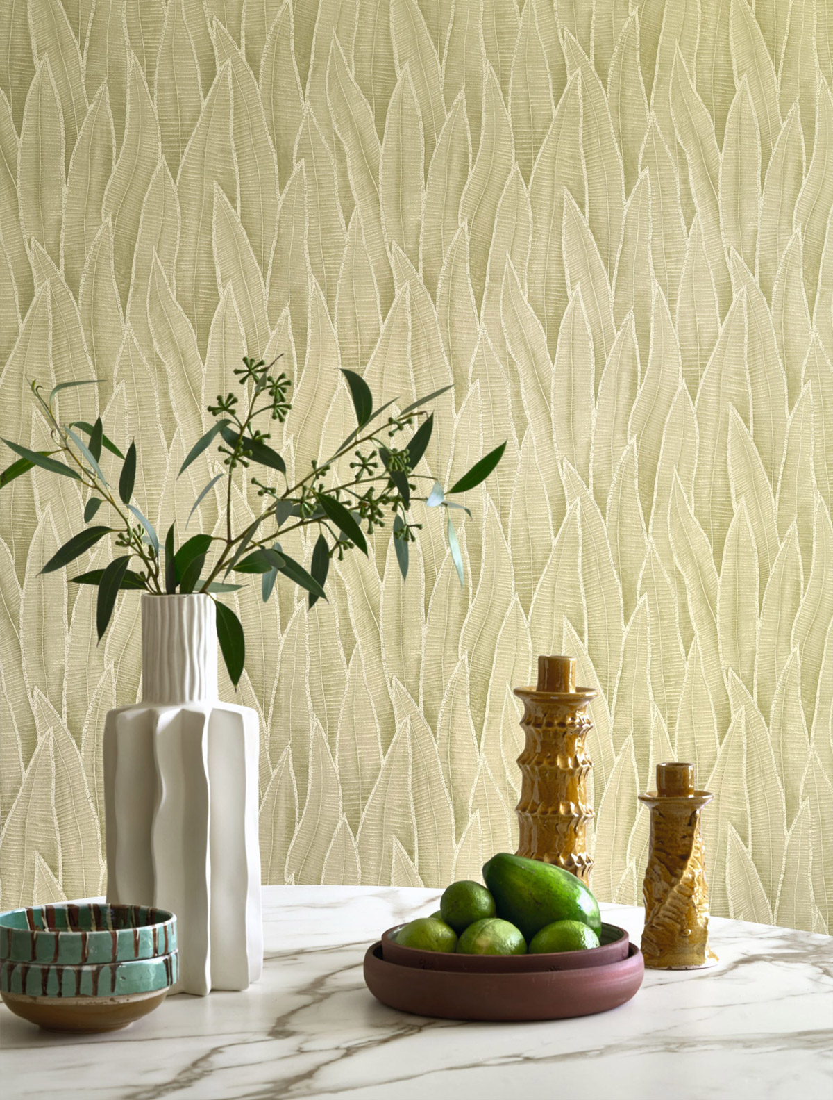 Papier peint Nature Feuille Sansevieria vert amande - Rio de Casadéco AMB3| Réf. RIOC201837260