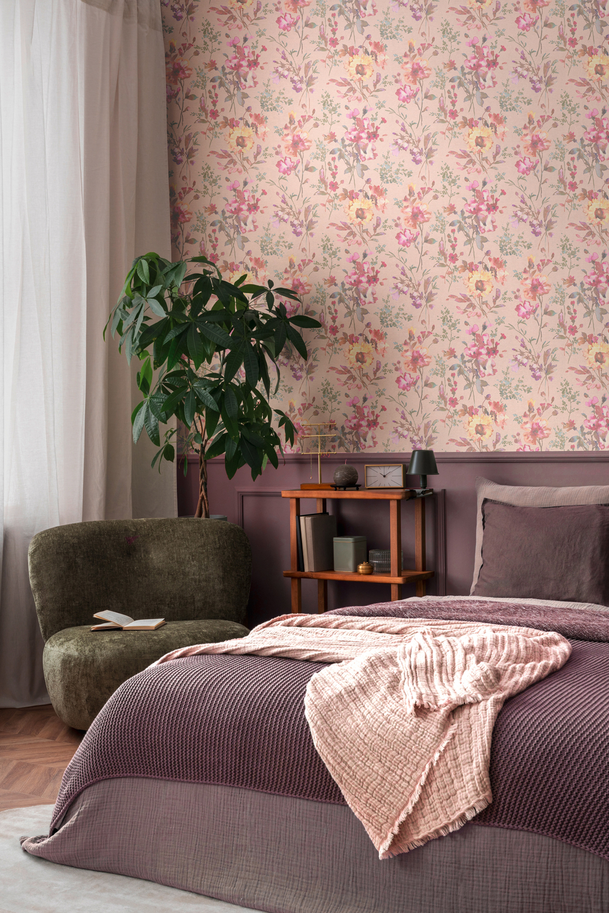 Papier peint Fleur Pétale Poetry rose doré - Cosmoliving d'A.S. Création AMB4 | Réf. AS-790613