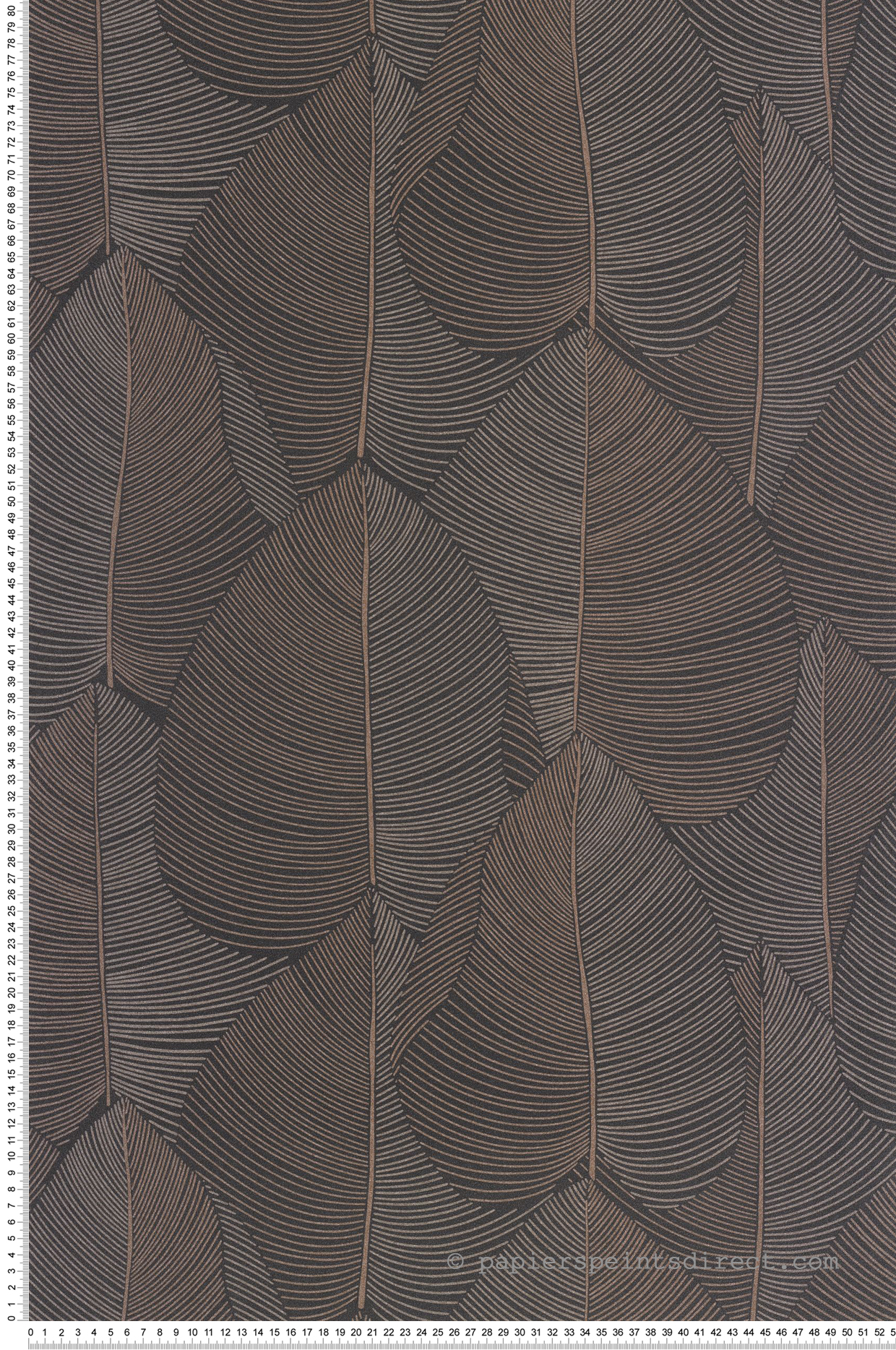 Papier peint Feuille Superposée Nuance noir métallisé - Light de Casélio | Réf. LIG106599105