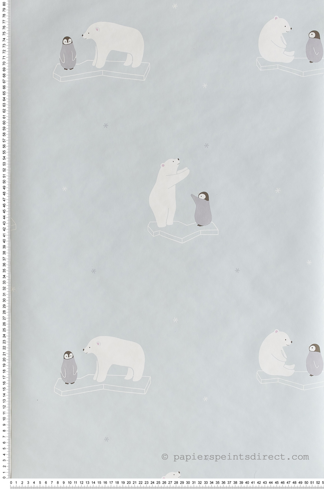 Papier peint enfant Ours polaire bleu - Happy Dreams de Casadéco | Réf. HPDM82826126