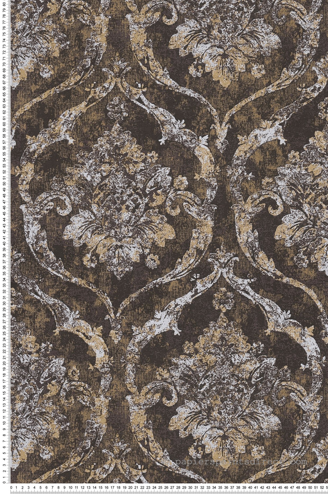 Papier peint Damassé Classique marron doré - Vibes & Styles d'A.S. Création | Réf. AS-790194
