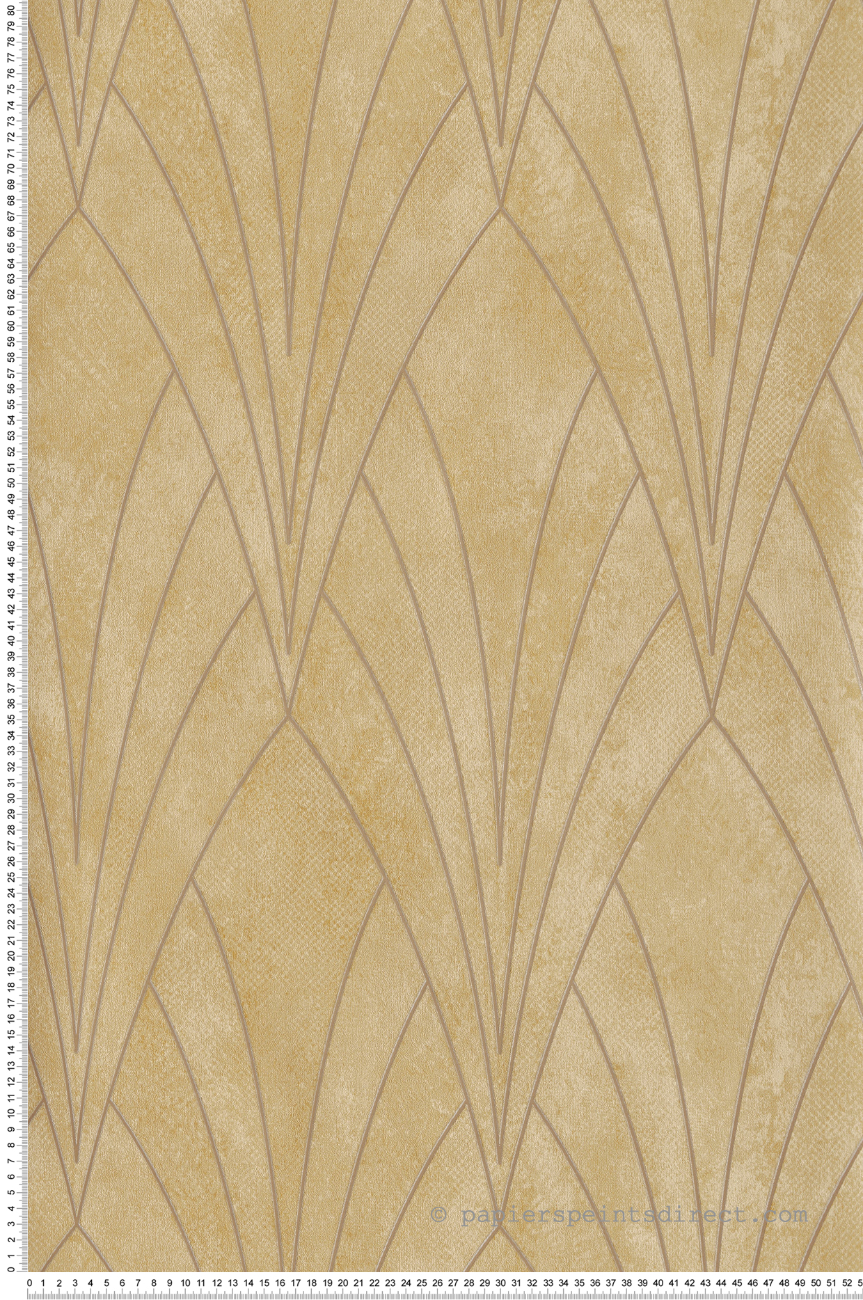 Papier Peint Grand Motif Art Déco ocre doré - Elégance d'Ugépa | Réf. UGP-L85602