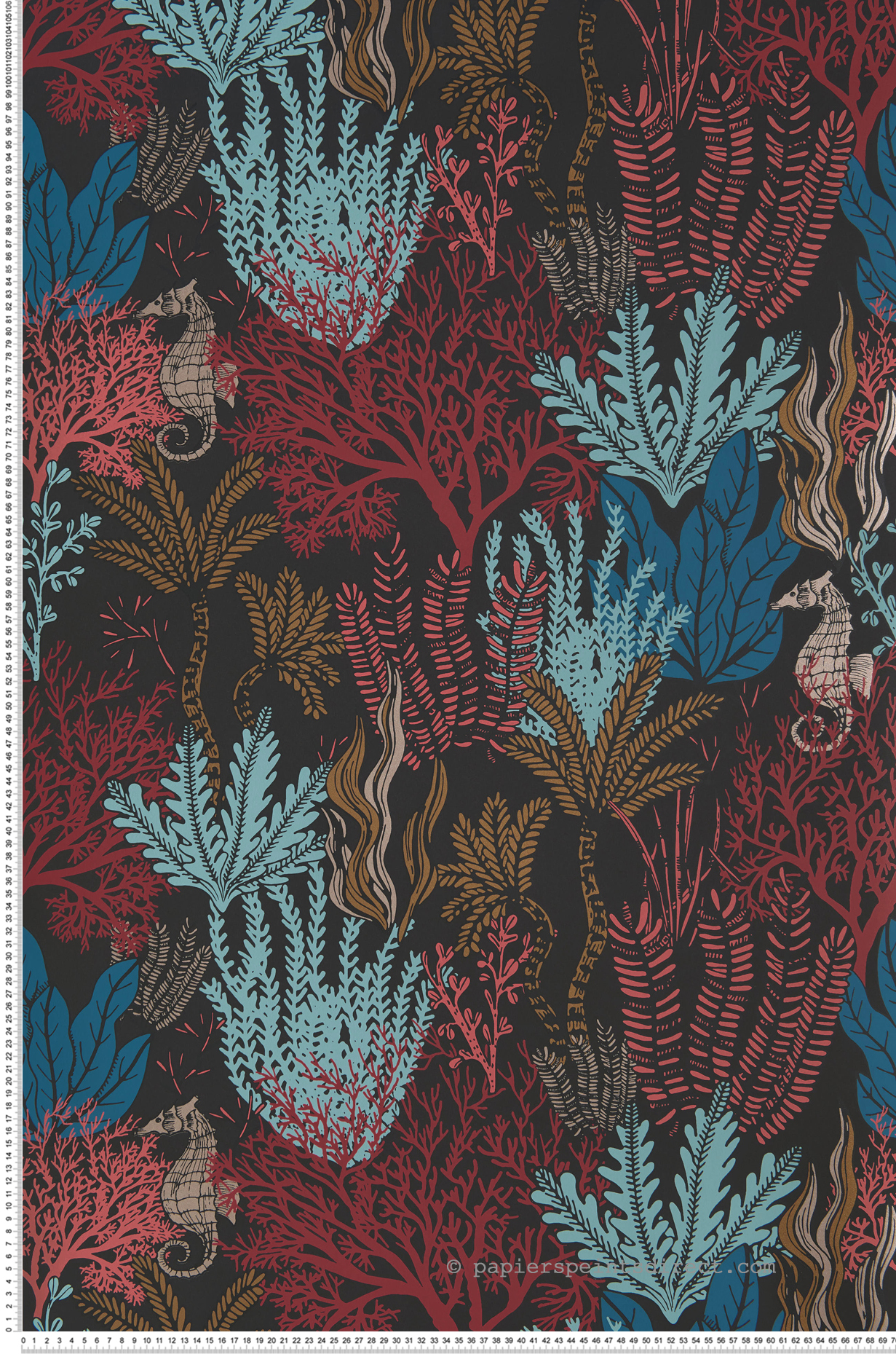 Papier peint Fond marin Posidonie multicolore - Orphée de Casamance | Réf. CAS-74700508