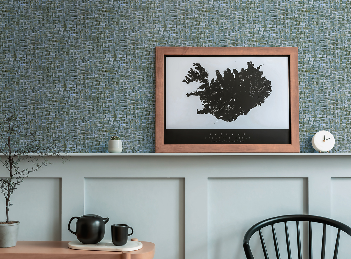 Papier peint Osier Tressé bleu - Jungle Chic d'Architects Paper | Réf. 37706-3