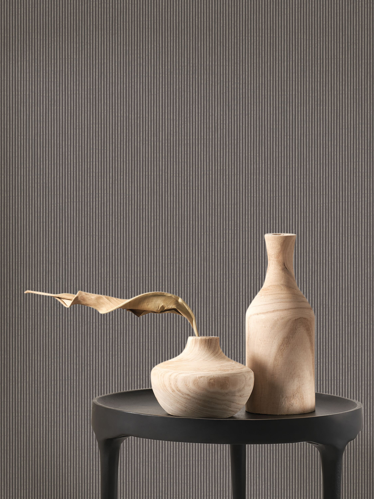 Papier peint Fines Rayures Papier Kraft anthracite - Papercraft de Casadéco | Réf. PAPC89659515