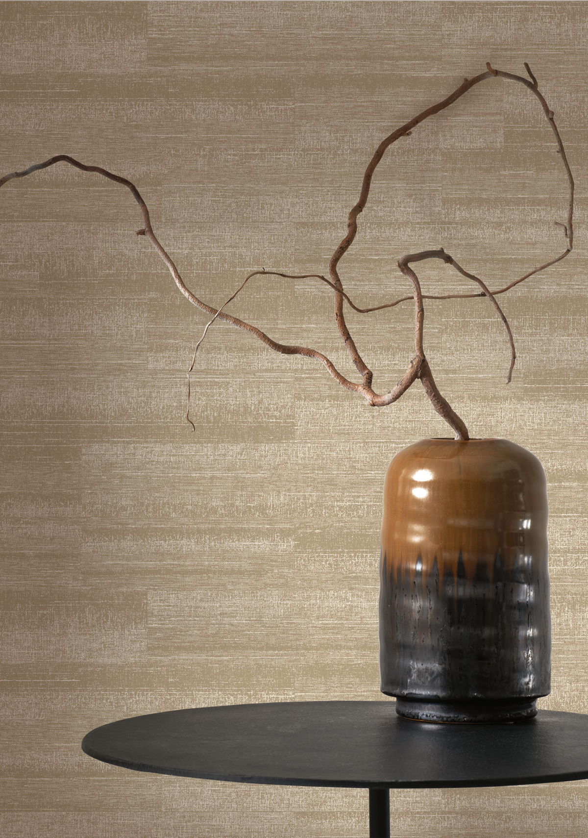 Papier peint Faux Uni Bicolore Pietra beige mastic - Matera de Casadéco | Réf. MATA201141331