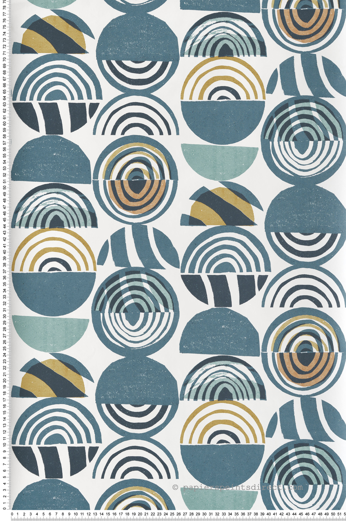 Papier peint Ethnique Cercle Tribal bleu - Happy de Lutèce | Réf. LTC-FD26446