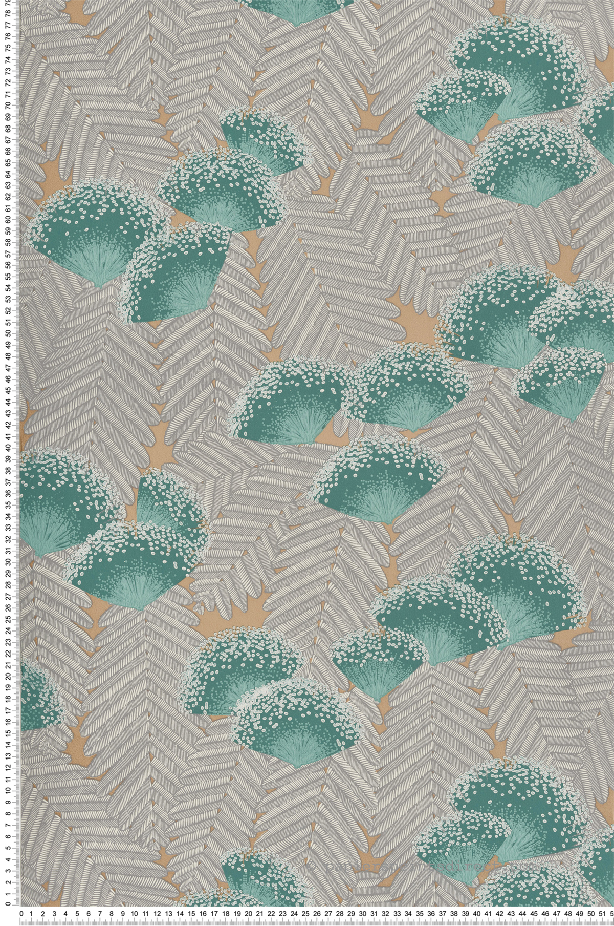 Papier peint Nature Feuillages doré - Elodie 1838 Wallcoverings d'Initiales | Réf. INI-90713802