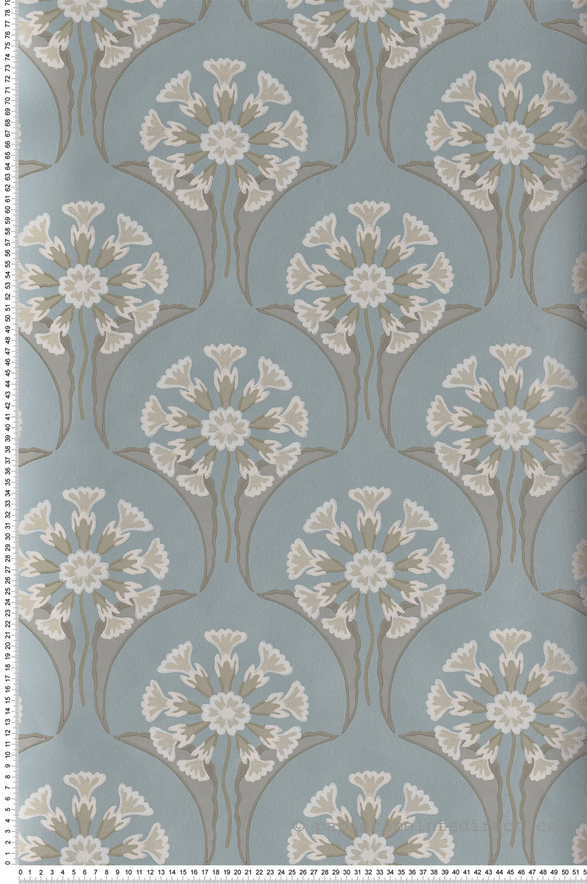 Papier peint fleuri Hencroft Celestial - National Trust Papers de Little Greene | Réf. 0245HECELES