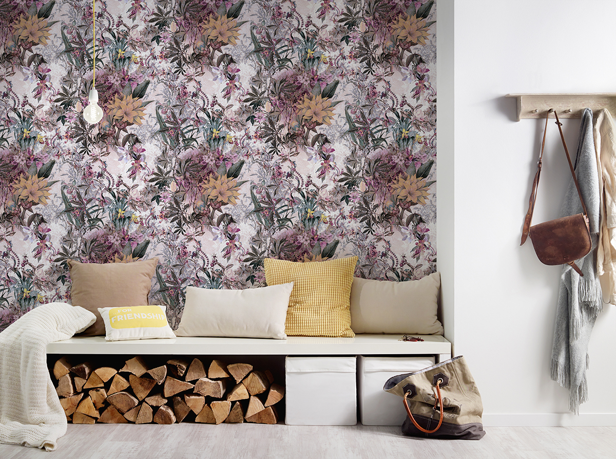 Papier peint Fleur Vintage rose et violet - Dream Flowery de Architects Paper | AMB Réf. 38177-5