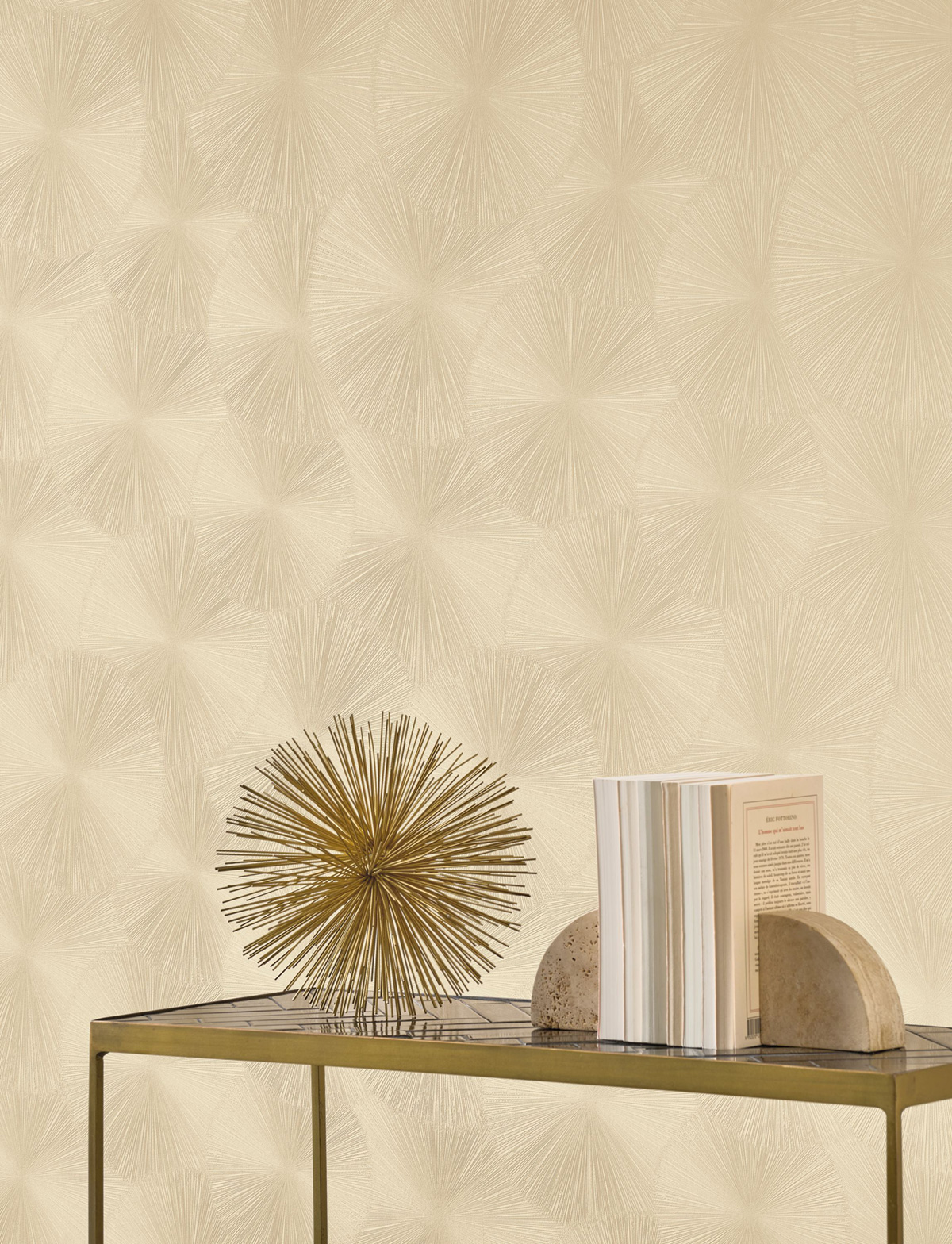 Papier peint Graphique Helios beige sable - Solaris de Casadéco AMB2 | Réf. SOLA201871473