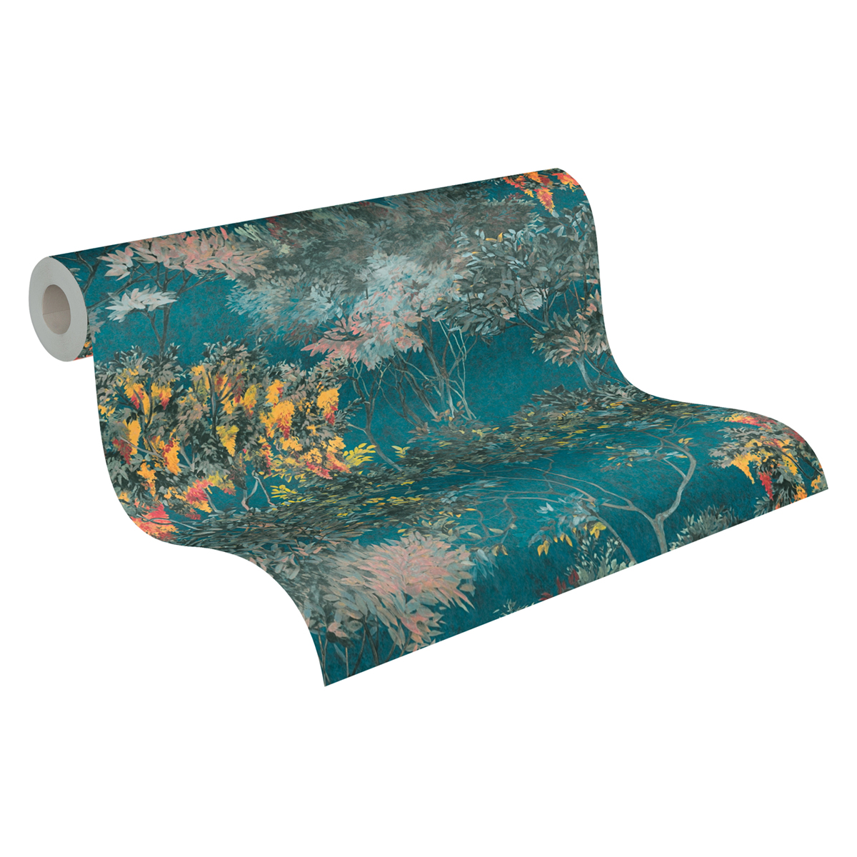 Papier peint Forêt Peinte bleu canard - Arcade d'Architects Paper AMB4 | Réf. 39173-5