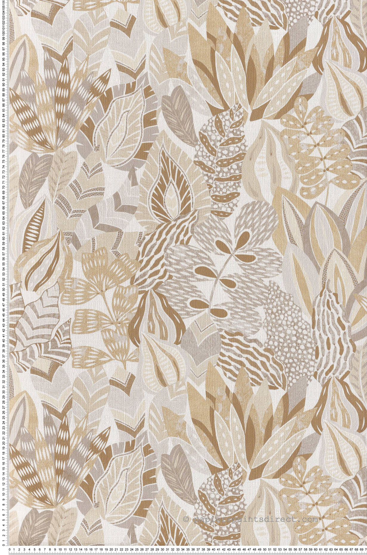 Papier peint Jardin Alfabia sable gris - Palmadora de Casamance | Réf. CAS-76691120