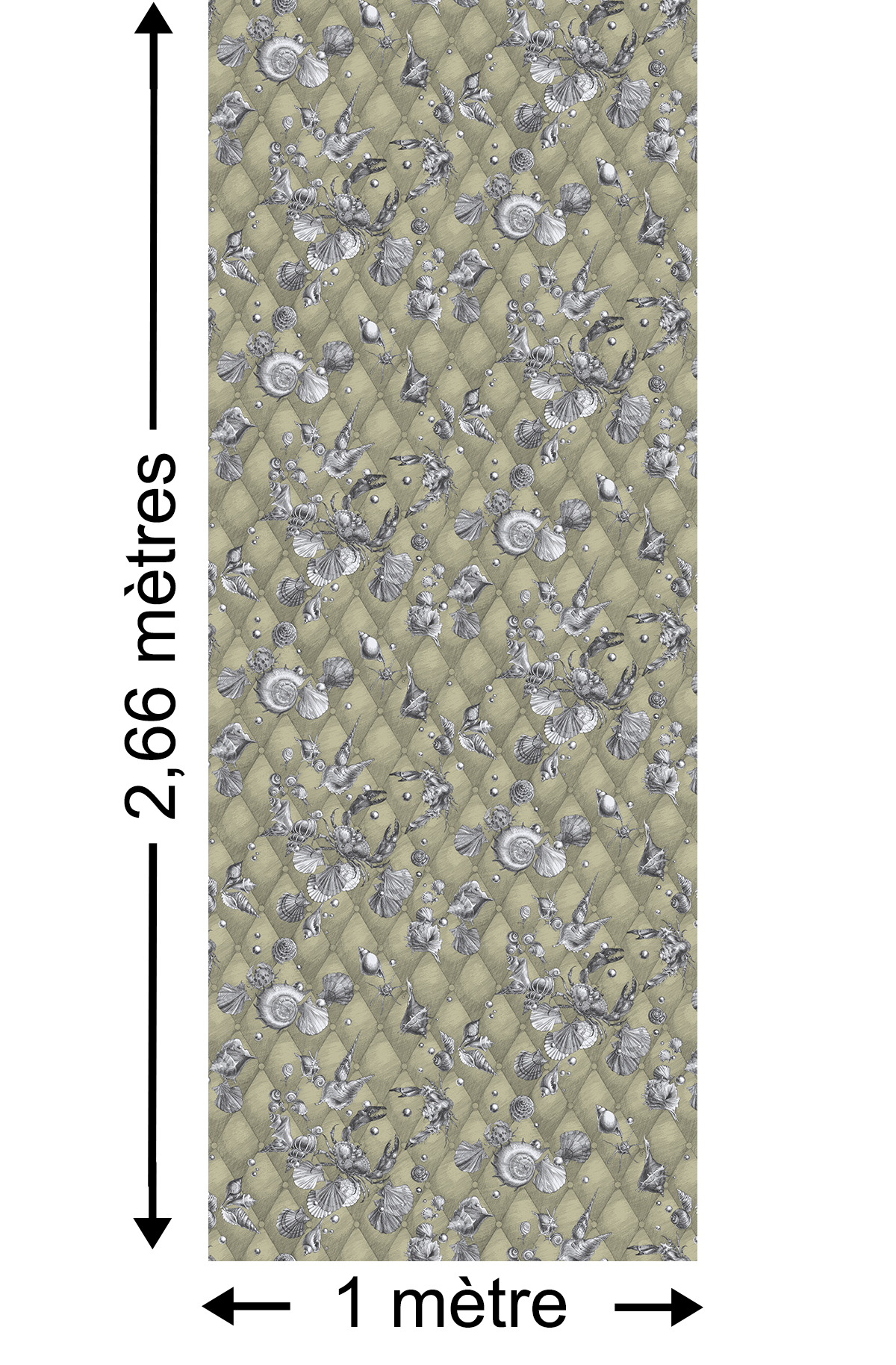 Papier peint Coquillages & Crustacés Vert - Collection Catherine Gran de Edmond Petit