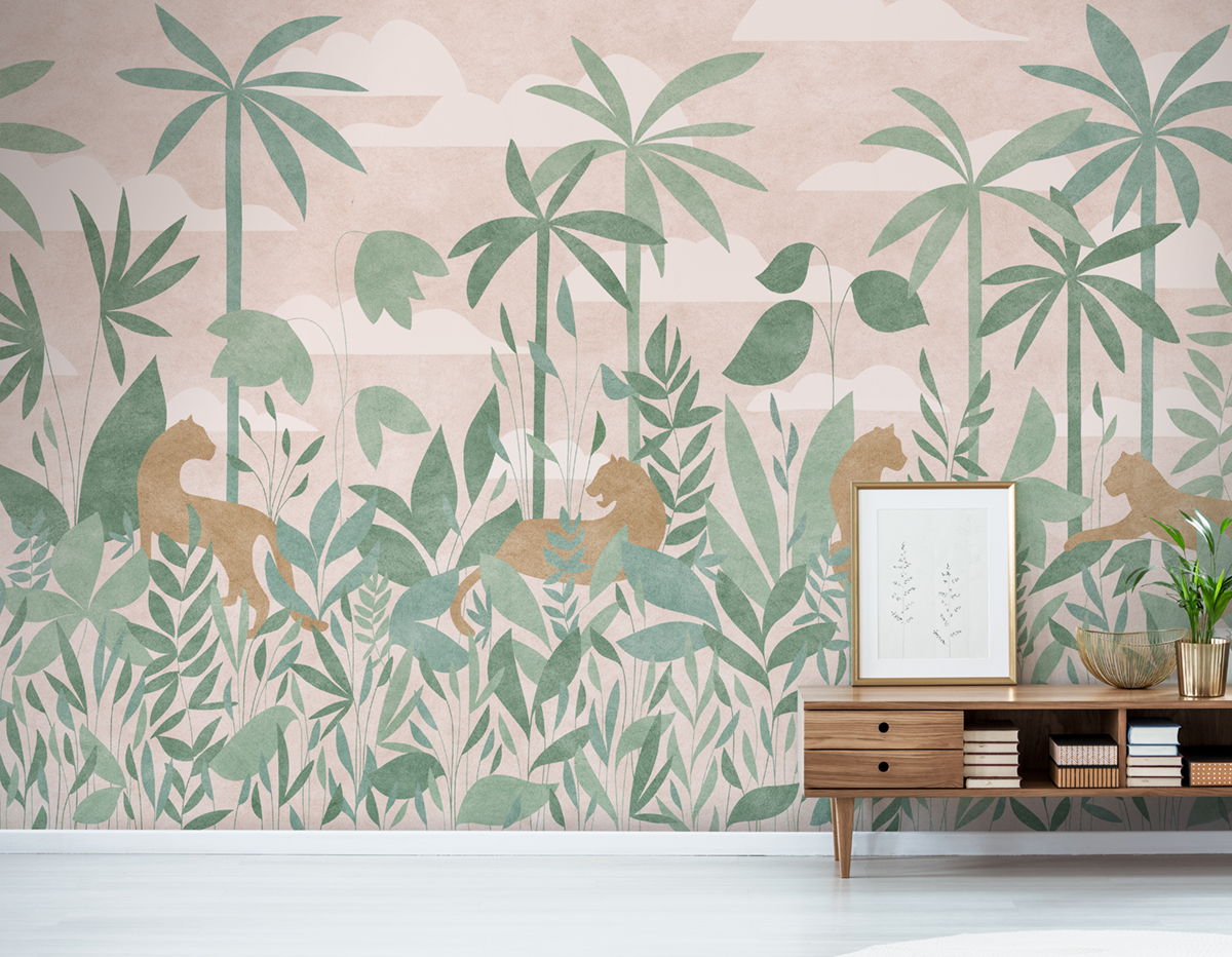 Papier peint panoramique Paradis des Tigres Jour A - 1/2/3 - Isidore Leroy