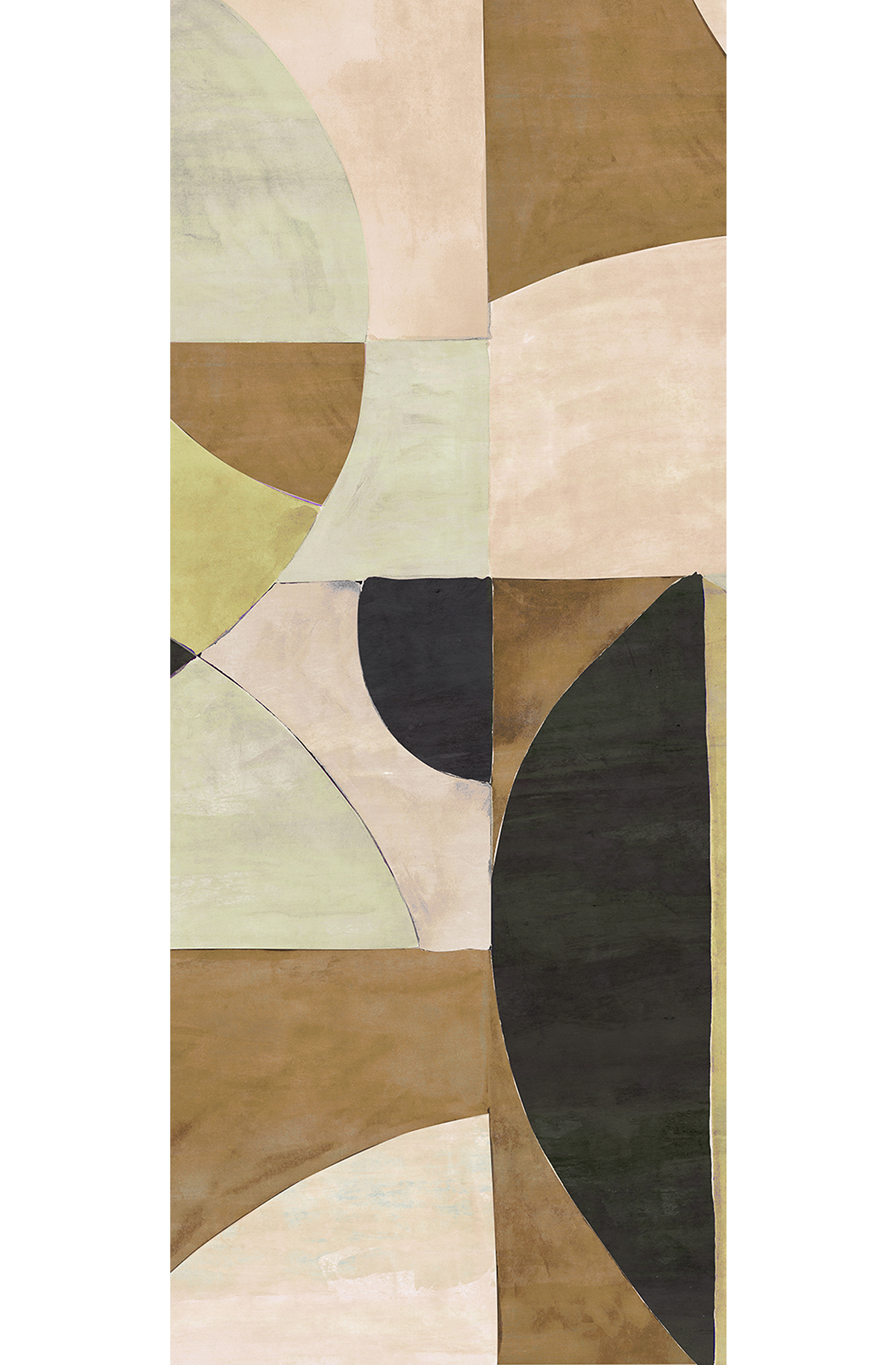 Papier peint panoramique Géométrique Patina vert citron - B H260 - Wall Designs IV de Masureel | Réf. MAS-DG4ILA1032-260