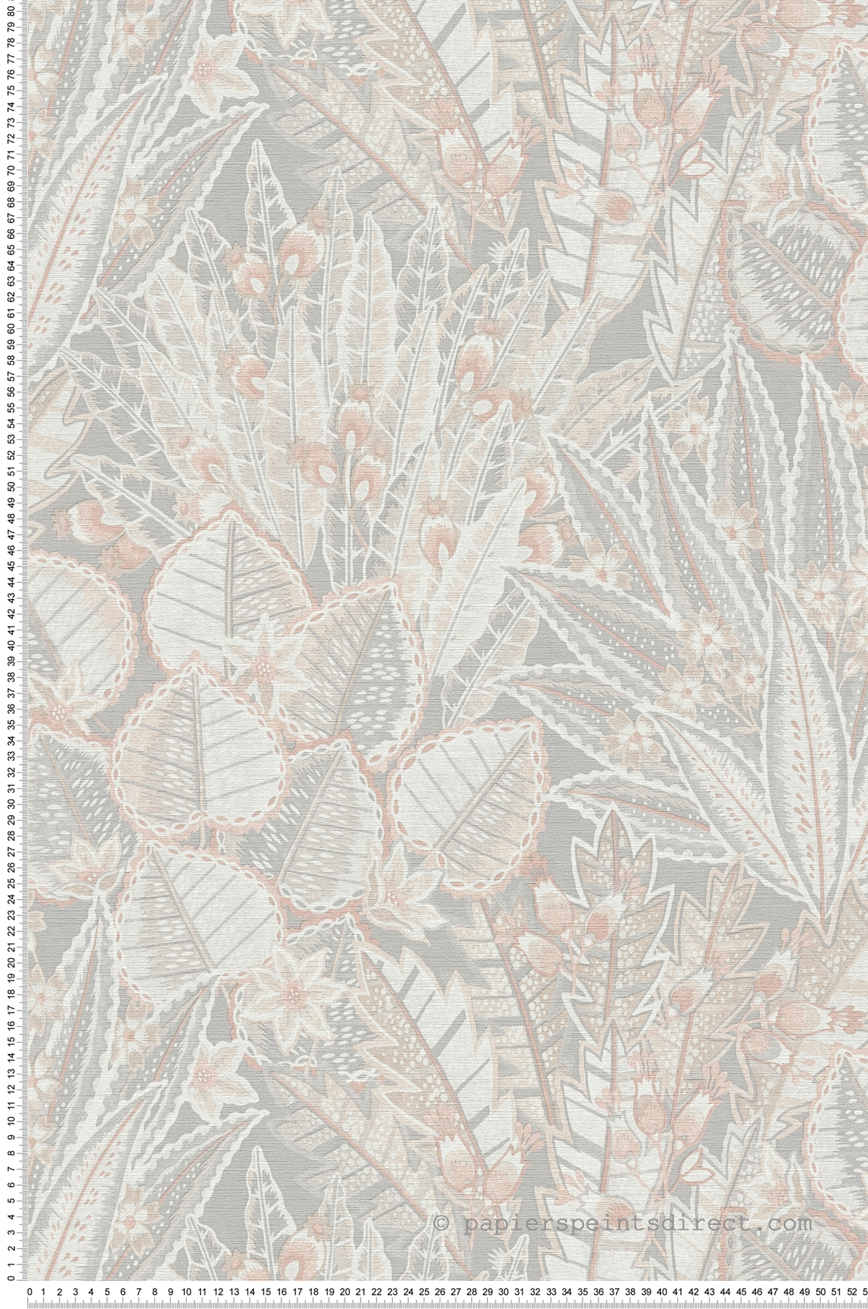 Papier peint Fleurs Feuilles Dessin gris beige - Stories of Life d'A.S. Création | Réf. AS-396534