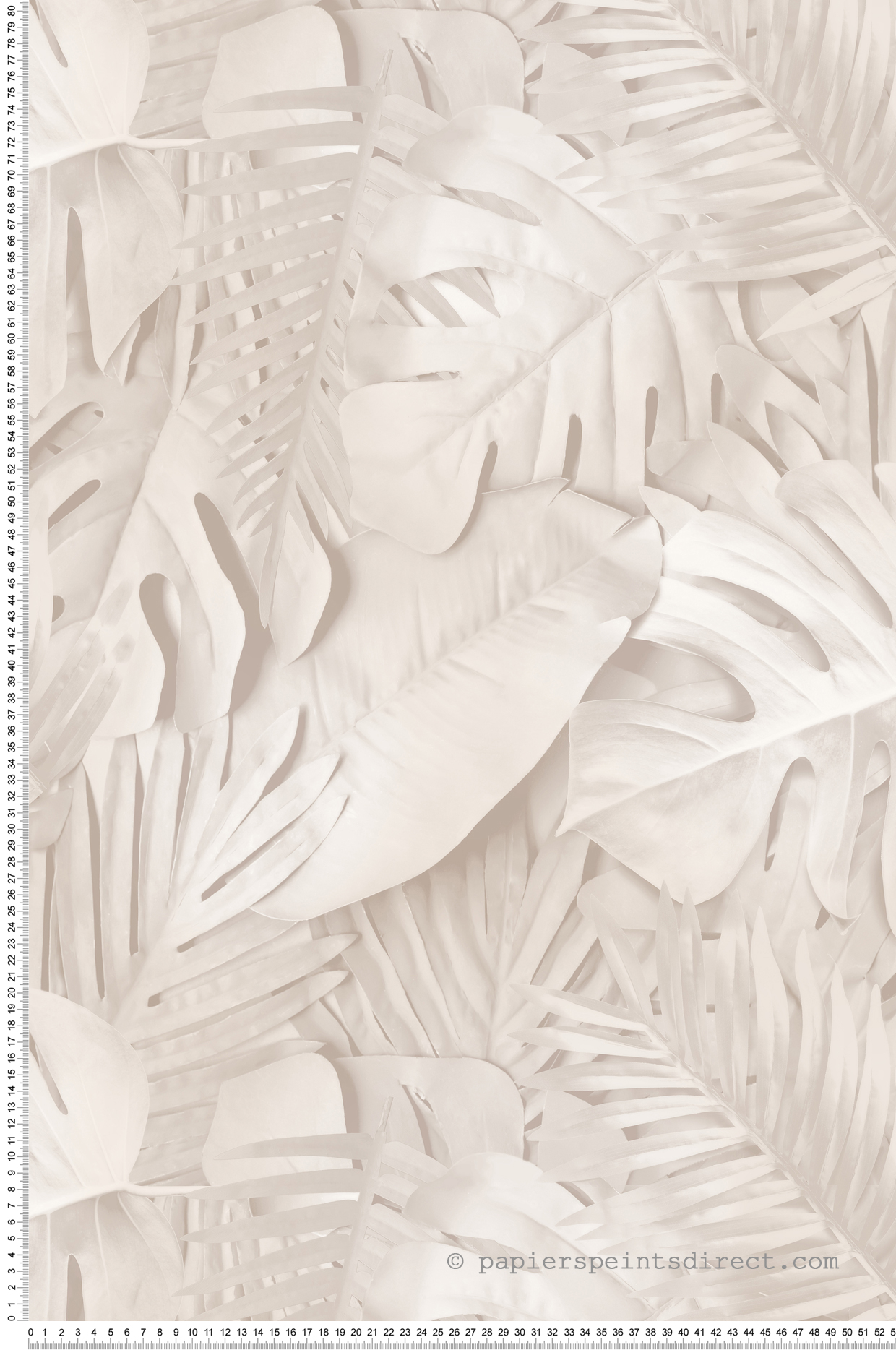 Papier Peint Grande Feuille Palme écru - Artifice d'Ugépa | Réf. UGP-M80007