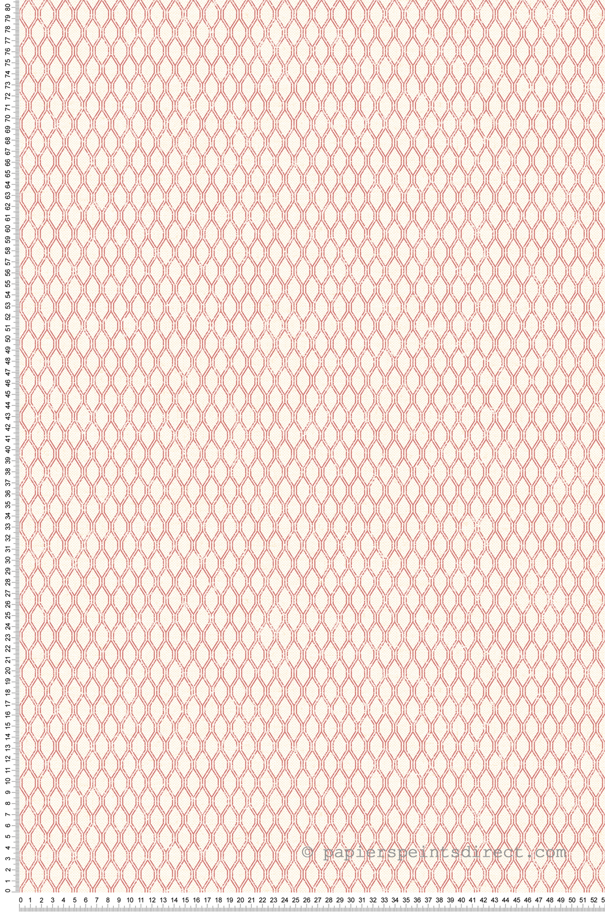 Papier peint Alvéole Graphique rouge beige - Mini Prints de Lutèce | Réf. LTC-G56654