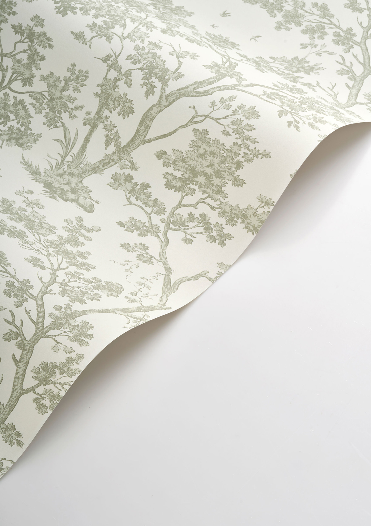 Papier peint Arbre vert de gris - Les Belles Toiles De Jouy 2 de Casadéco VAGUE | Réf. BTJD81527227