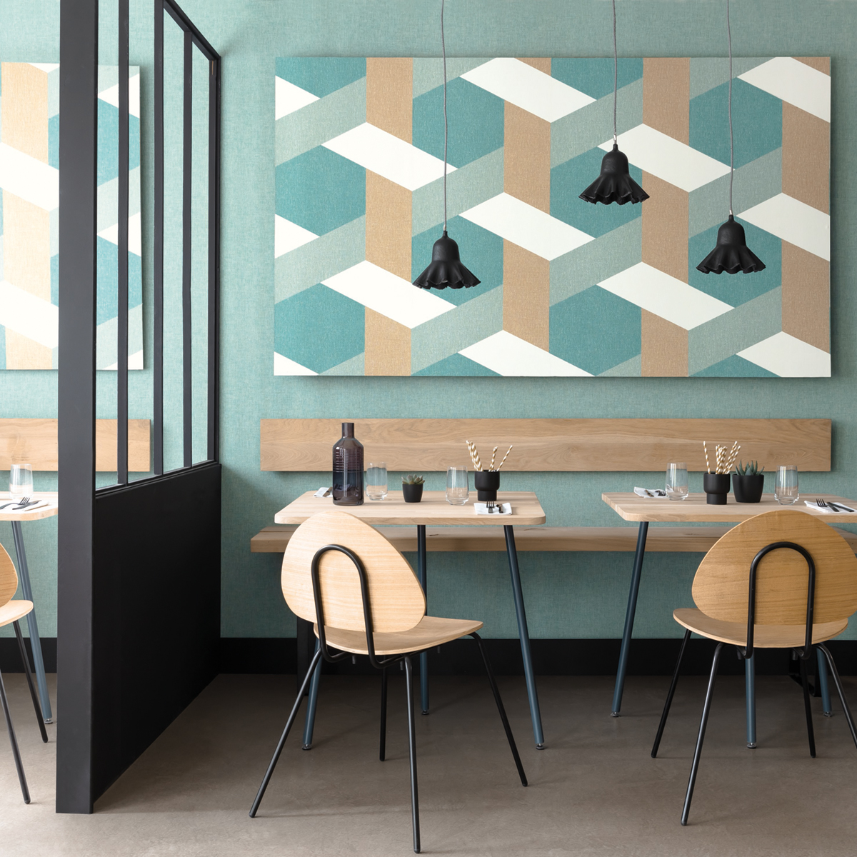 Papier peint Uni toile vert émeraude chiné - Moove de Casélio | Réf. MVE68527707