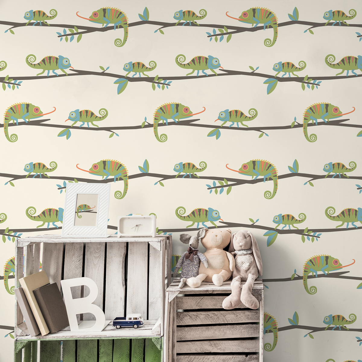 Papier peint Kaméléon Nature vert - Imagine de Lutèce AMB2 | Réf. LTC-DL27559
