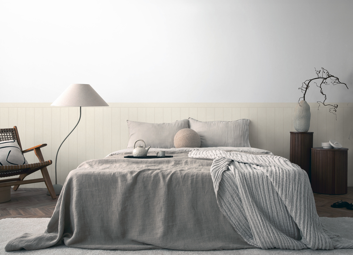 Papier peint Soubassement Lambris Bois blanc cassé - Wallpanel d'A.S. Création | Réf. AS-398032