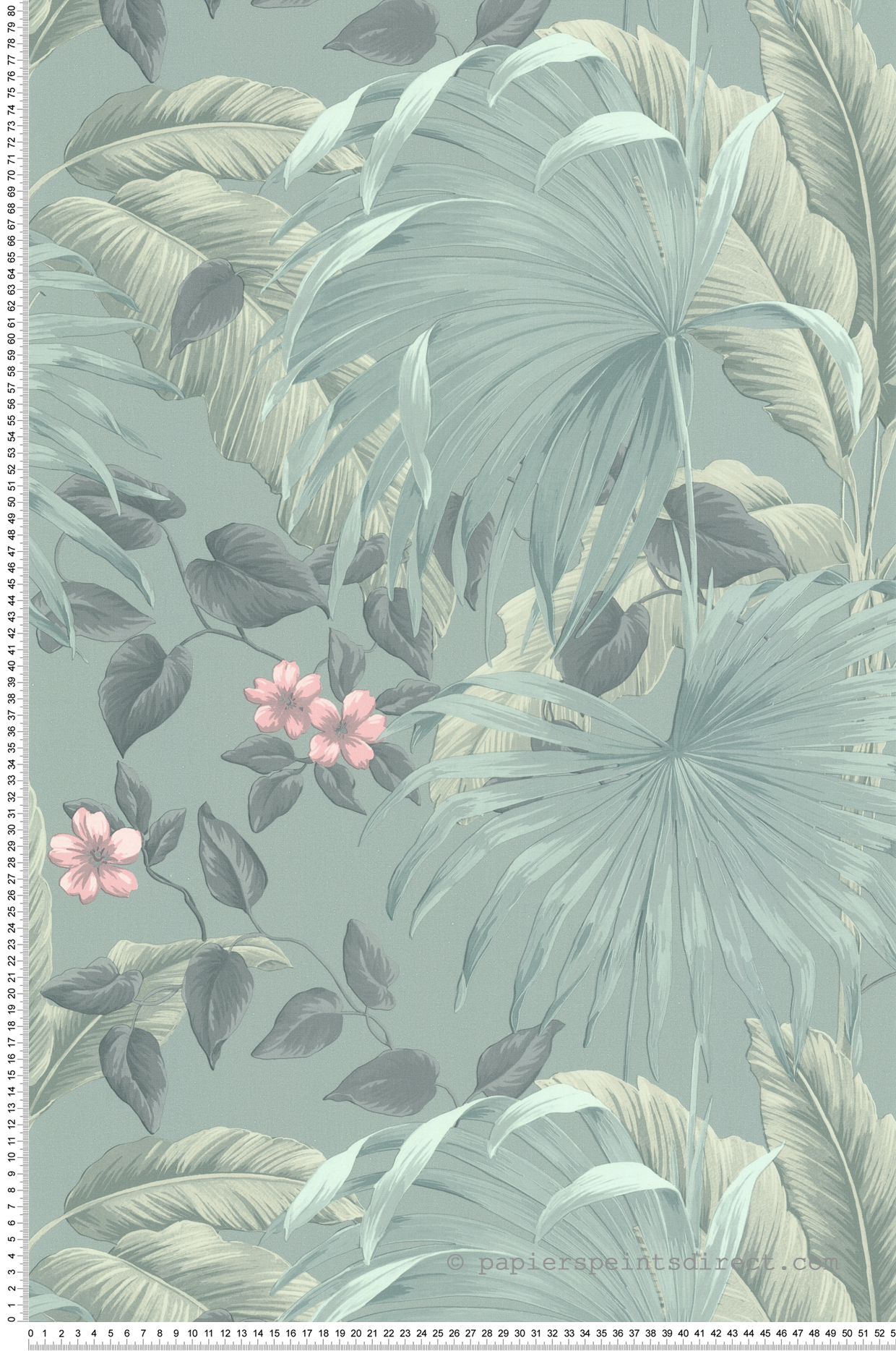 Papier peint Tropical Palme vert céladon - Séjours & Chambres de Lutèce | Réf. LTC-11220804