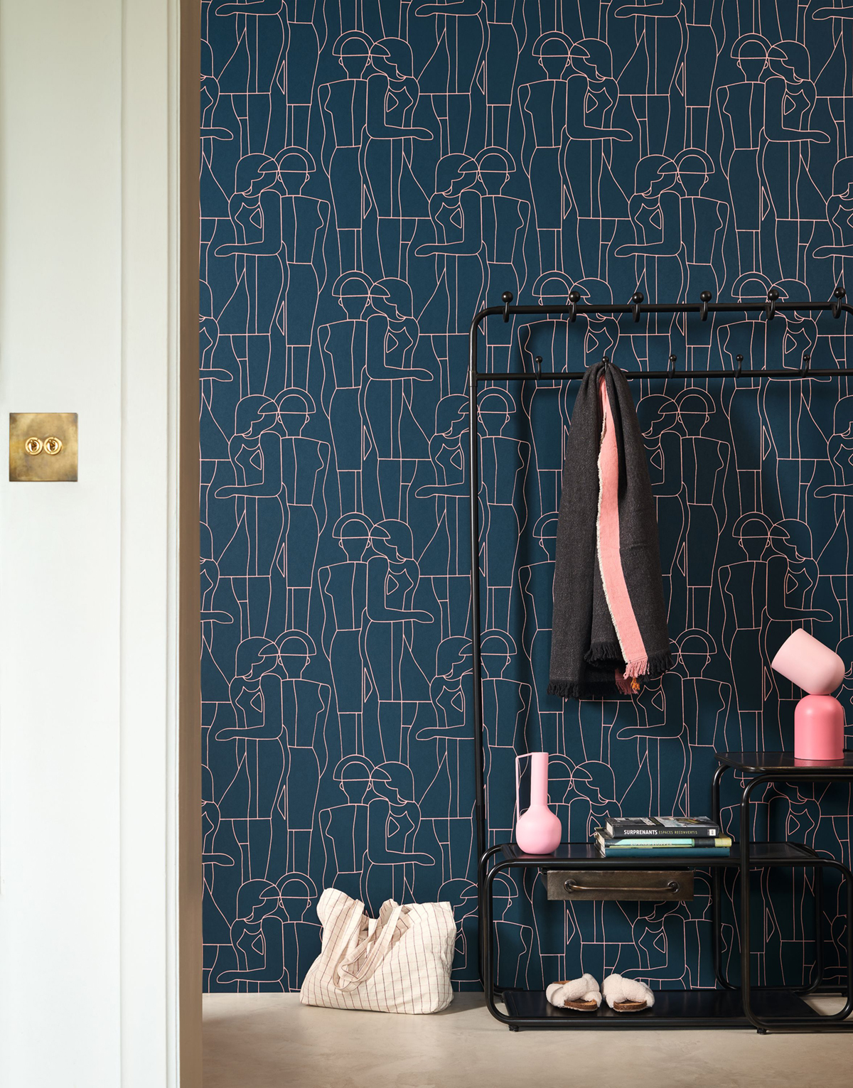 Papier peint Silhouette Model bleu rose - Iconic de Casadéco | Réf. CONI88436818