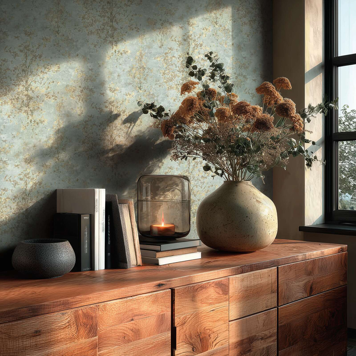 Papier peint Forêt Poétique bleu doré - Vibes & Styles d'A.S. Création AMB3| Réf. AS-792001