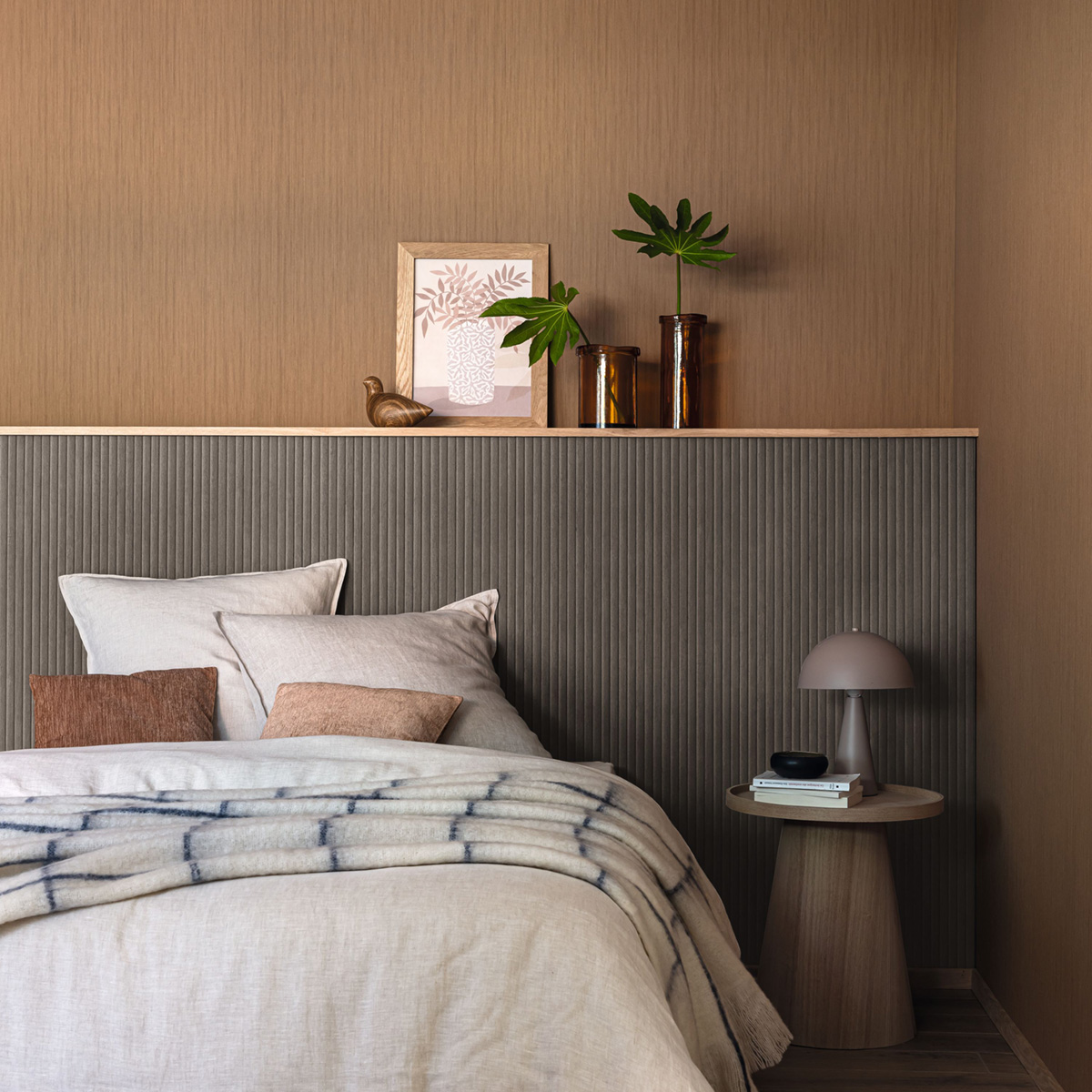 Papier peint Uni Lignosa marron - Woodline de Casélio | Réf. WOD106802020