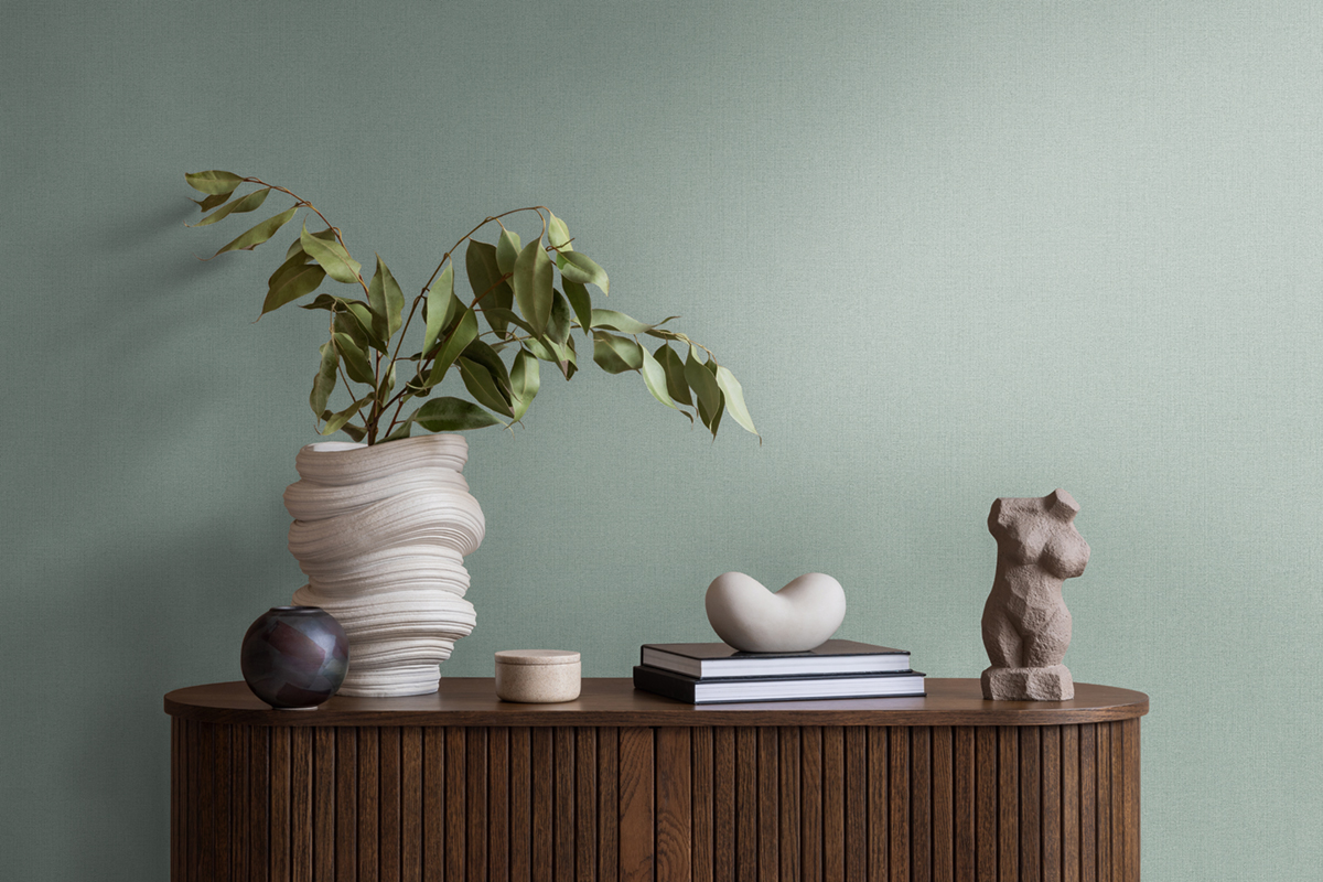 Papier peint Uni Toile vert d'eau - Pure Elegance d'A.S. Création AMB2 | Réf. AS-363797