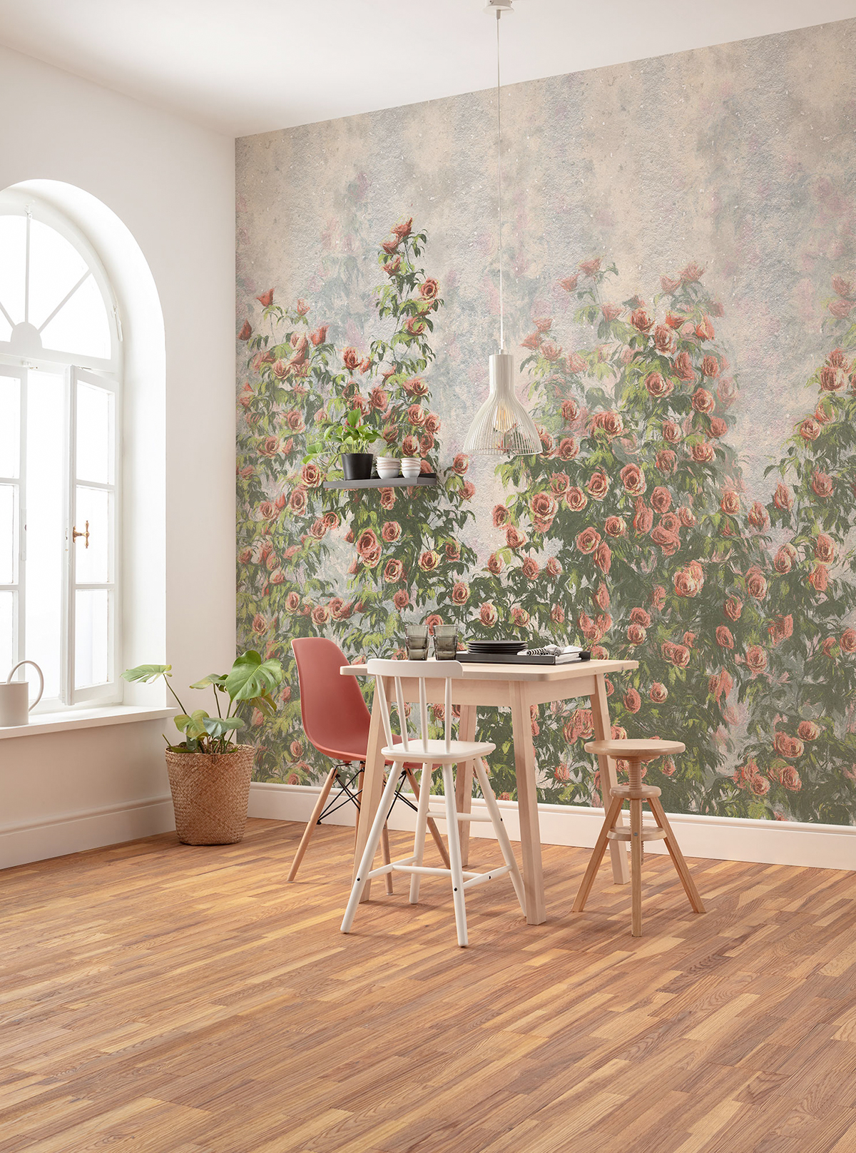 Papier peint panoramique Fleurs Wall Roses - Papier peint Komar Le Jardin