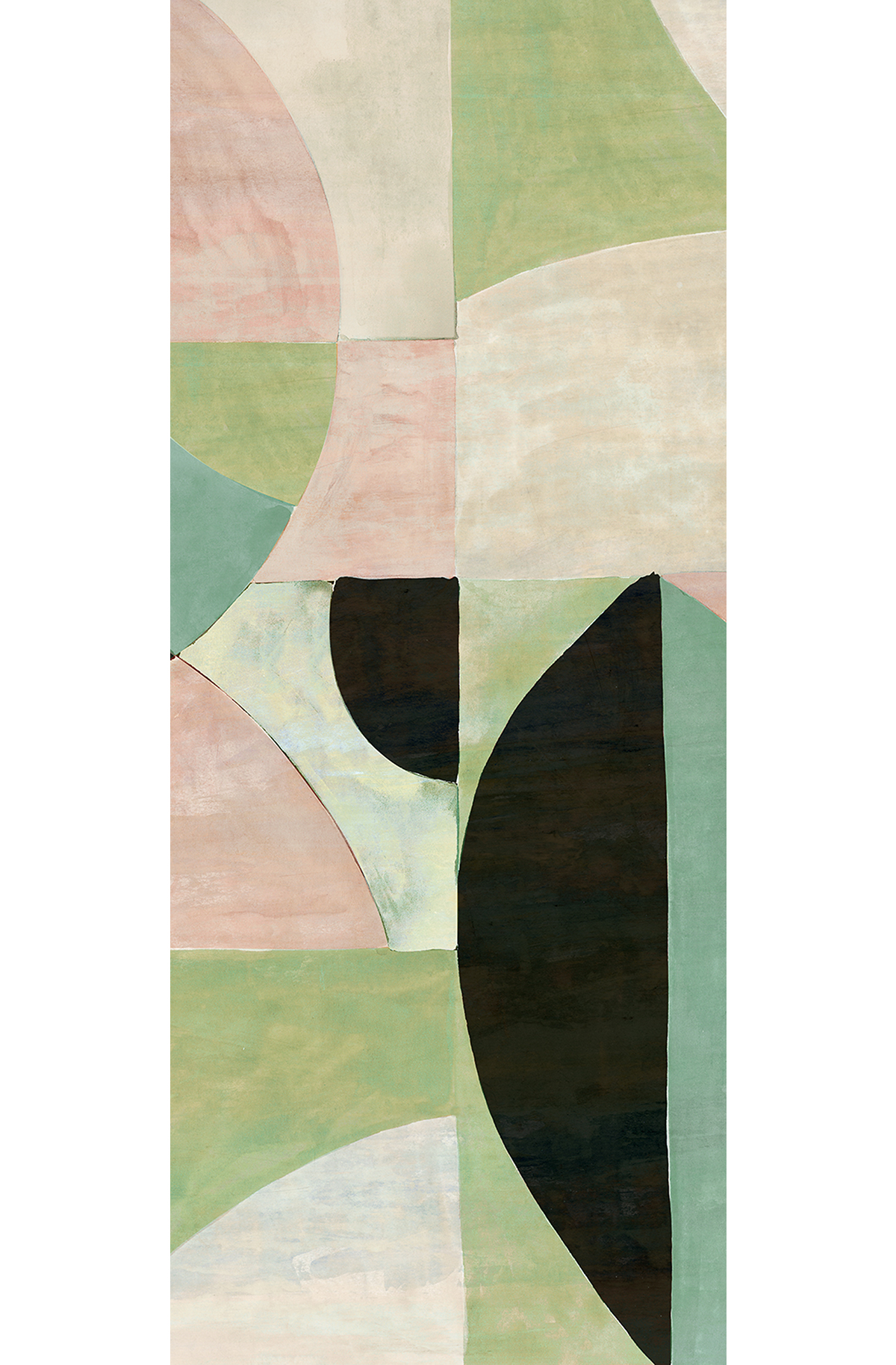 Papier peint panoramique Géométrique Patina vert rose - B H260 - Wall Designs IV de Masureel | Réf. MAS-DG4ILA1052-260