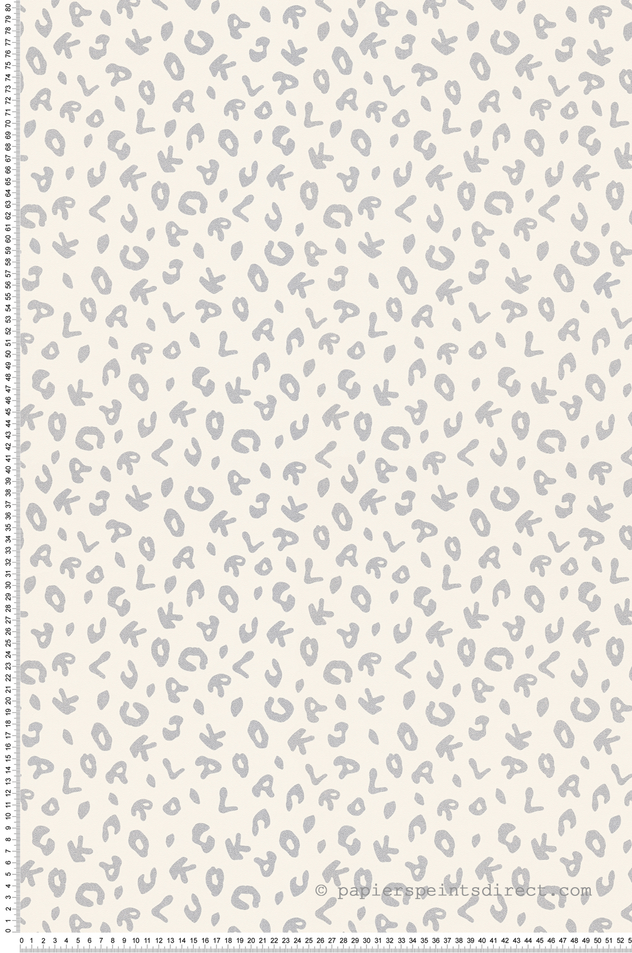 Papier peint Léopard Anna écru argenté - Karl Lagerfeld de Montecolino | Réf. MC-37856-1