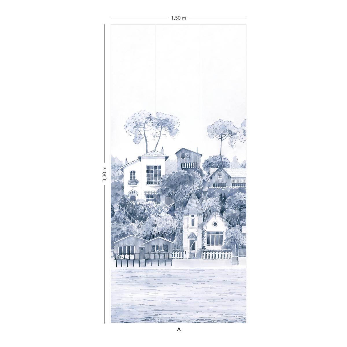 Papier peint panoramique Front De Mer Bleu A - 1/2/3 - Isidore Leroy REGLE
