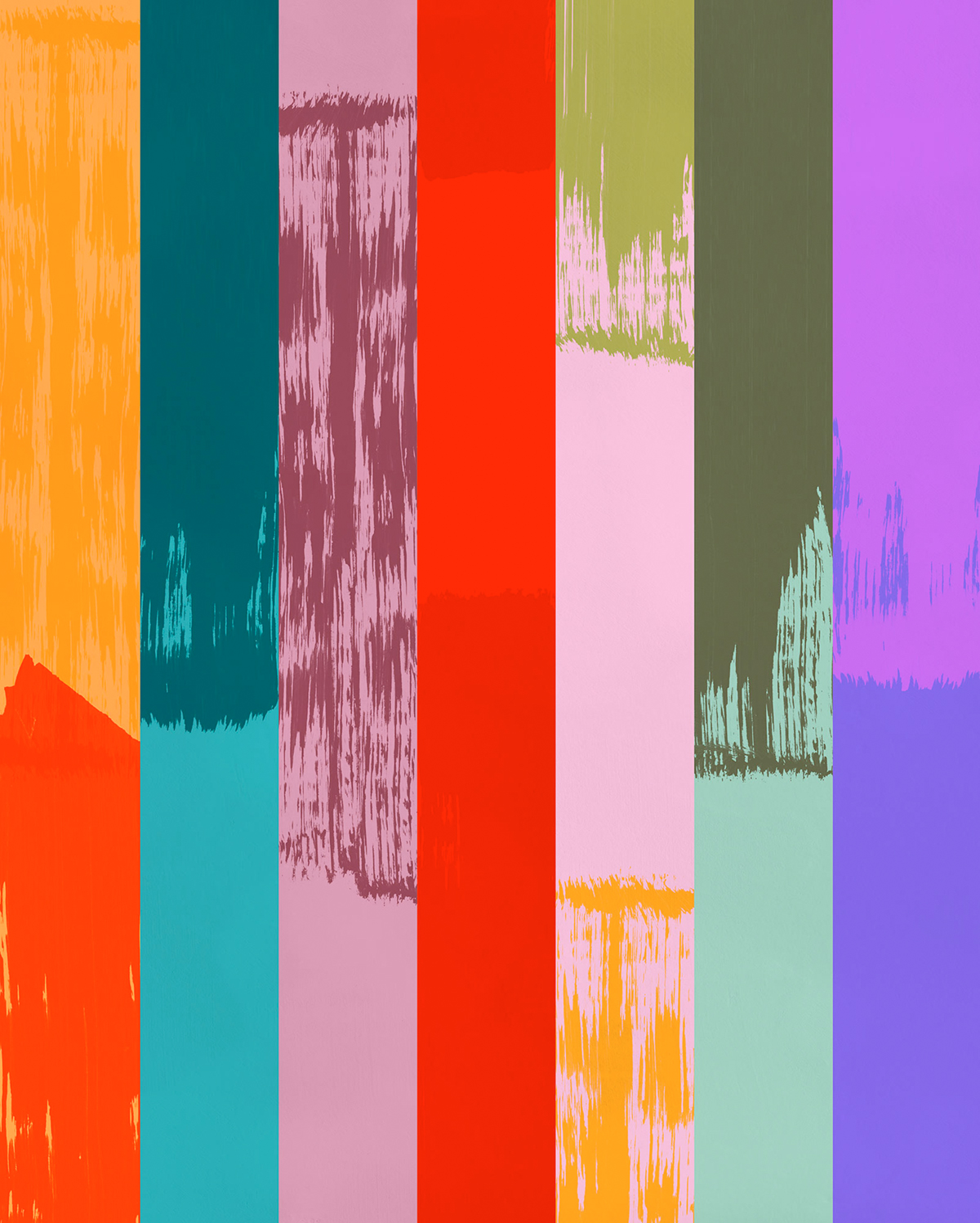 Papier peint panoramique Rayures Abstrait Fehlfarben - Papier peint Komar Flair